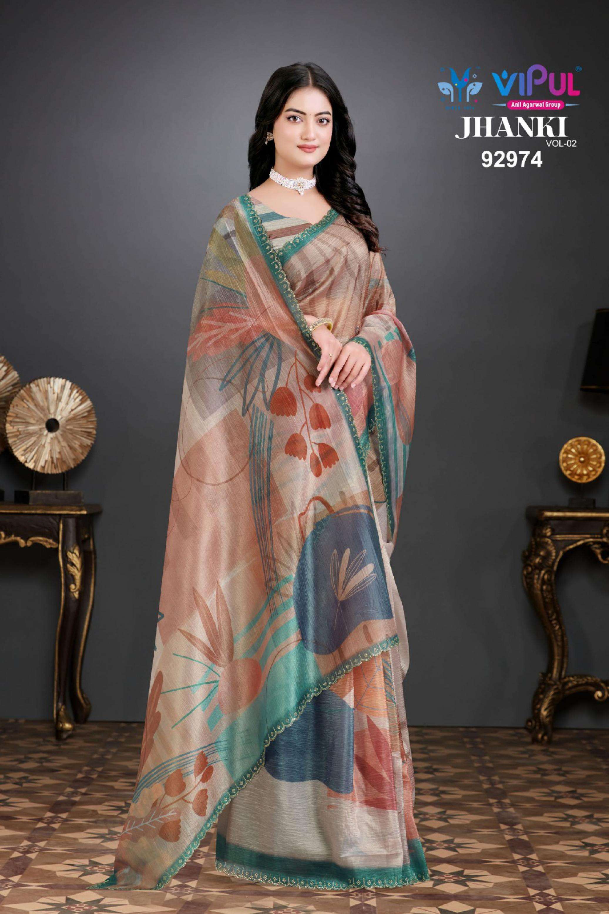 Vipul Fashion Jhanki Vol 2 Organaz Fabric Fancy Printed Sare...