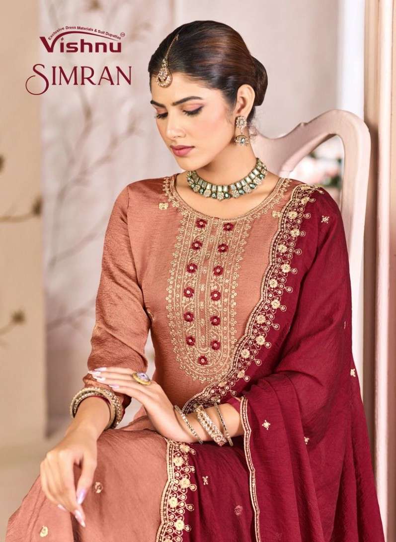 VISHNU SIMRAN RANGOLI CRUSH DESIGNER UNSTITCH SALWAR SUIT CO...