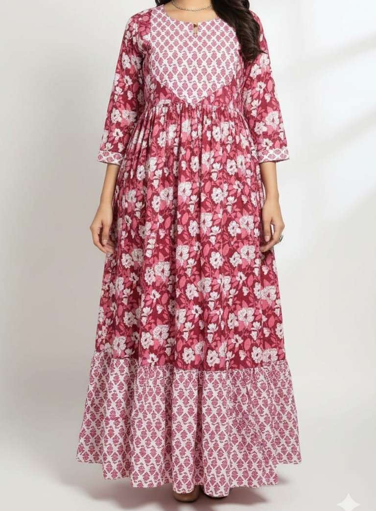 WOMEN A LINE PIURE COTTON FULL LENGTH MAXI DRESS GIRLS DEALE...