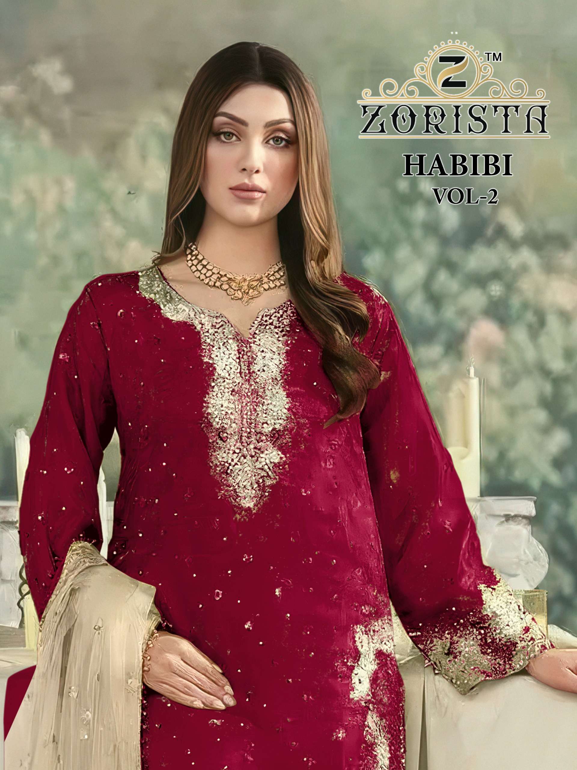 ZORISTA HABIBI VOL 2 D 10022 ZIMMI CHOO HEAVY EMBROIDERY PAK...