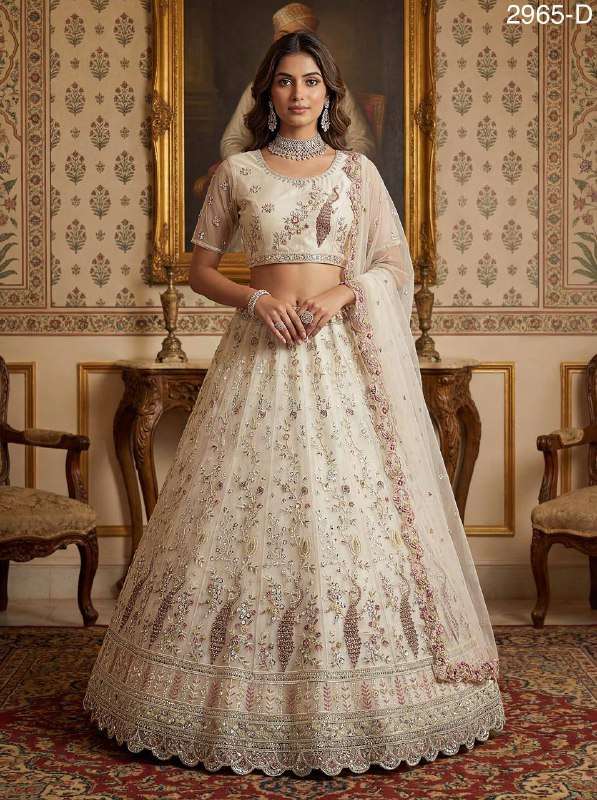 2965 EXCLUSIVE PEACOCK IN MOTIF AND CRYSTAL WORK PARTY WEAR ...