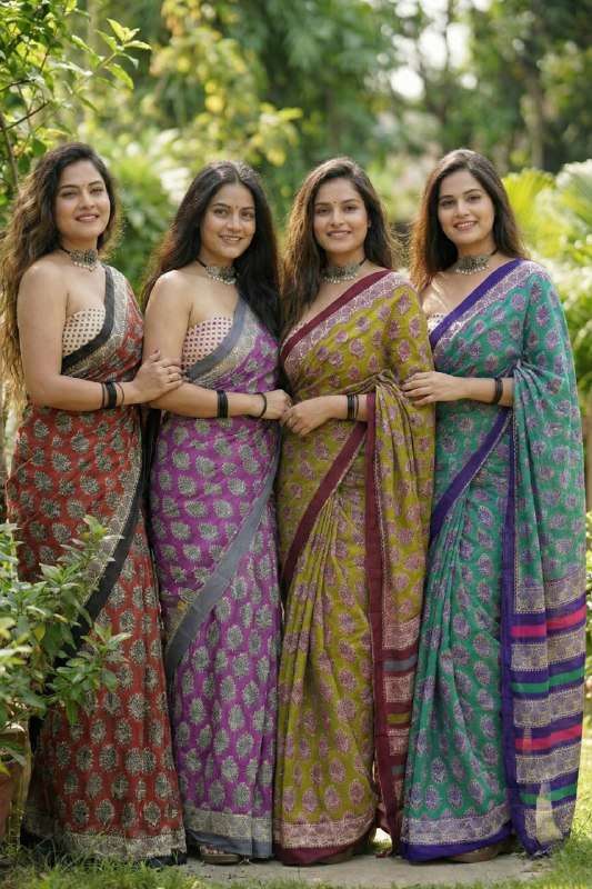 78 MISS JULIYANA 10 JAIPUR BAGRU PRINTED COTTON SAREE CATALO...