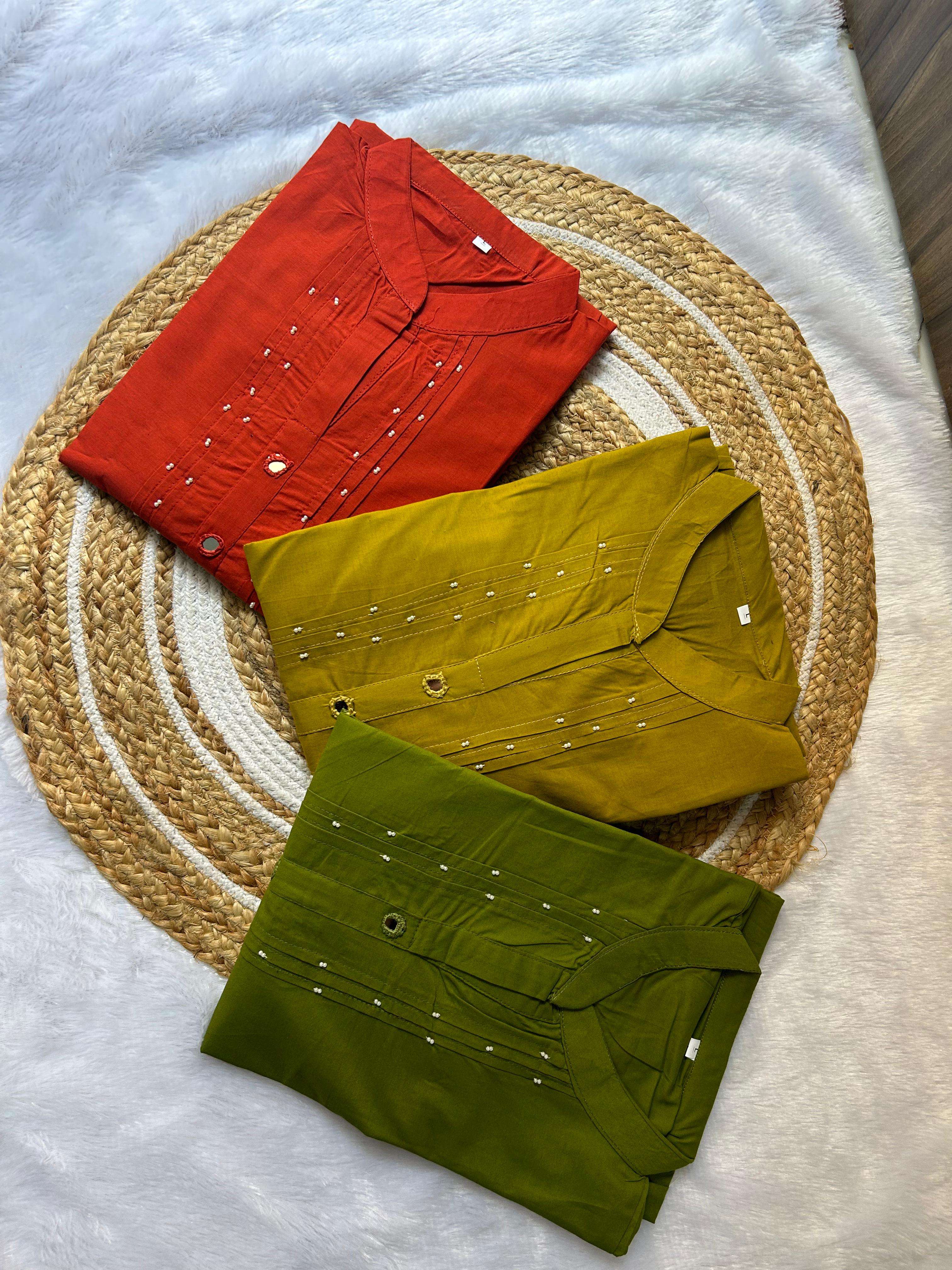 A LINE  RAUND  KURTIS WITH PLAZO AT CORD SET FASHION DAILY W...