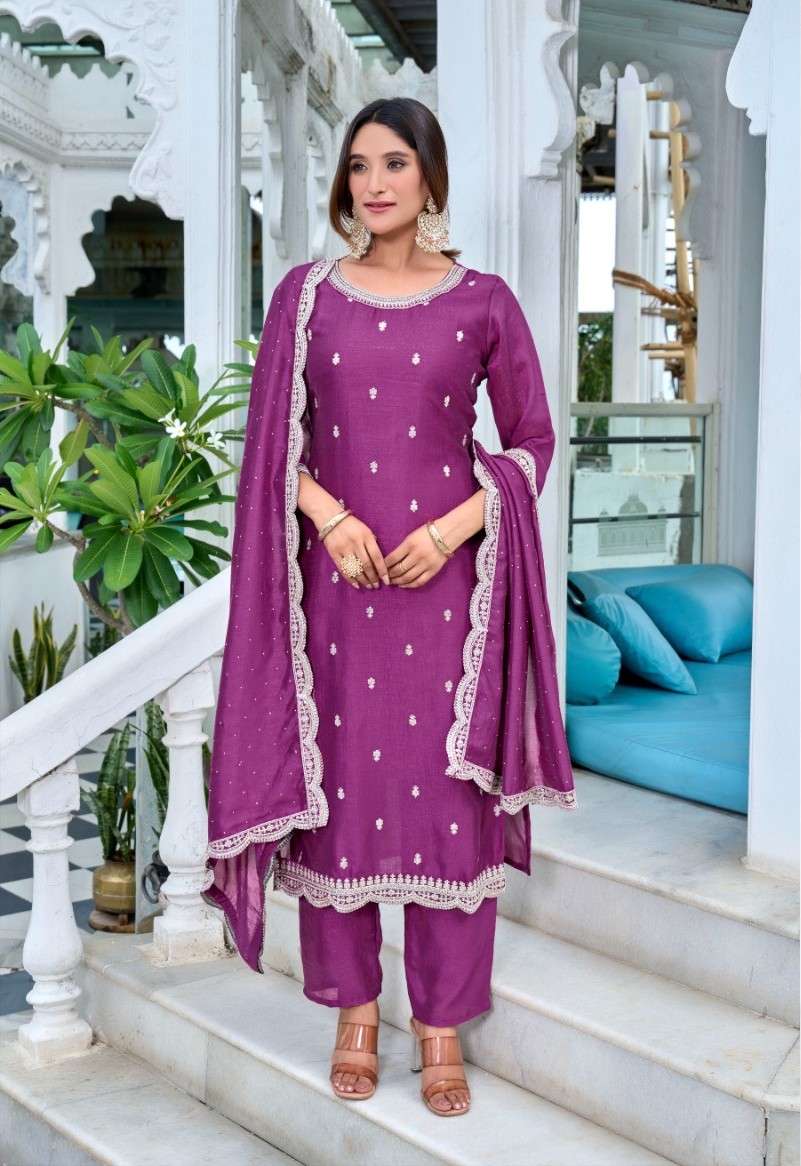 AANCHI 1070 & 1071 VICHITRA SILK BUTTI DESIGN SALWAR SUIT WI...