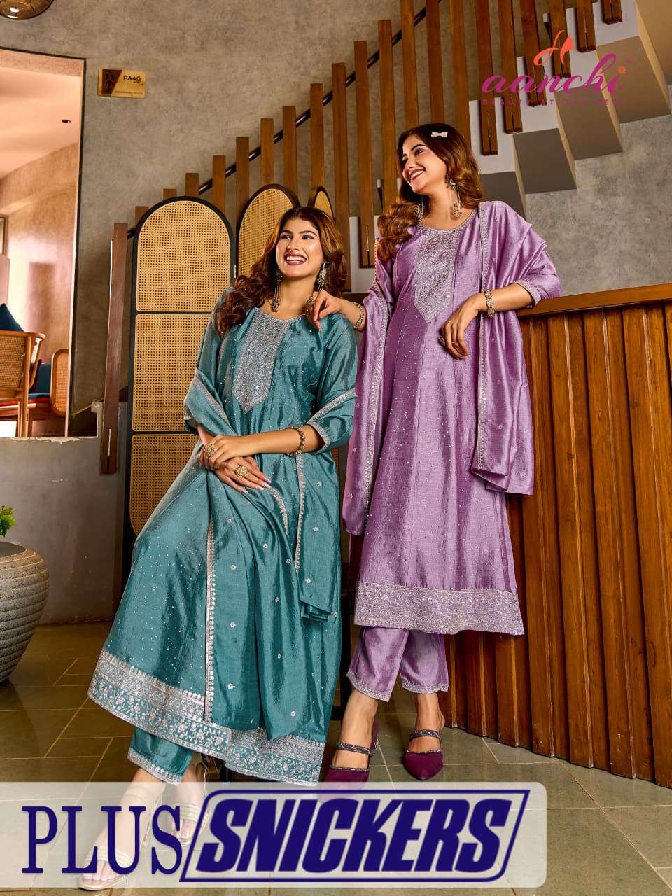 AANCHI PLUS SNICKERS SILK FABRIC SEQUENCE BIG SIZE 3 PCS FLA...