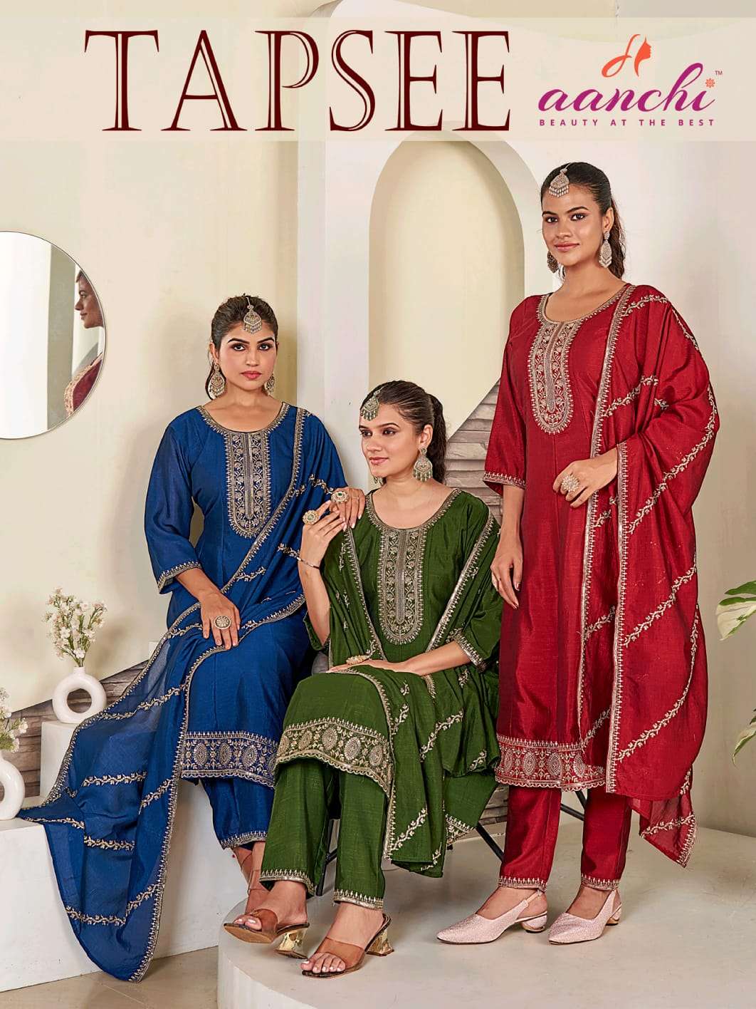 AANCHI TAPSEE ATTRACTIVE FUNCTION LOOK 3 PCS FLAIR CATALOGUE...
