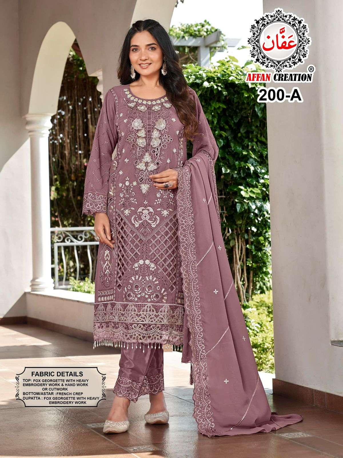 AFFAN CREATION 200 SEMI STITCHED COLLECTION GEORGETTE HEAVY ...