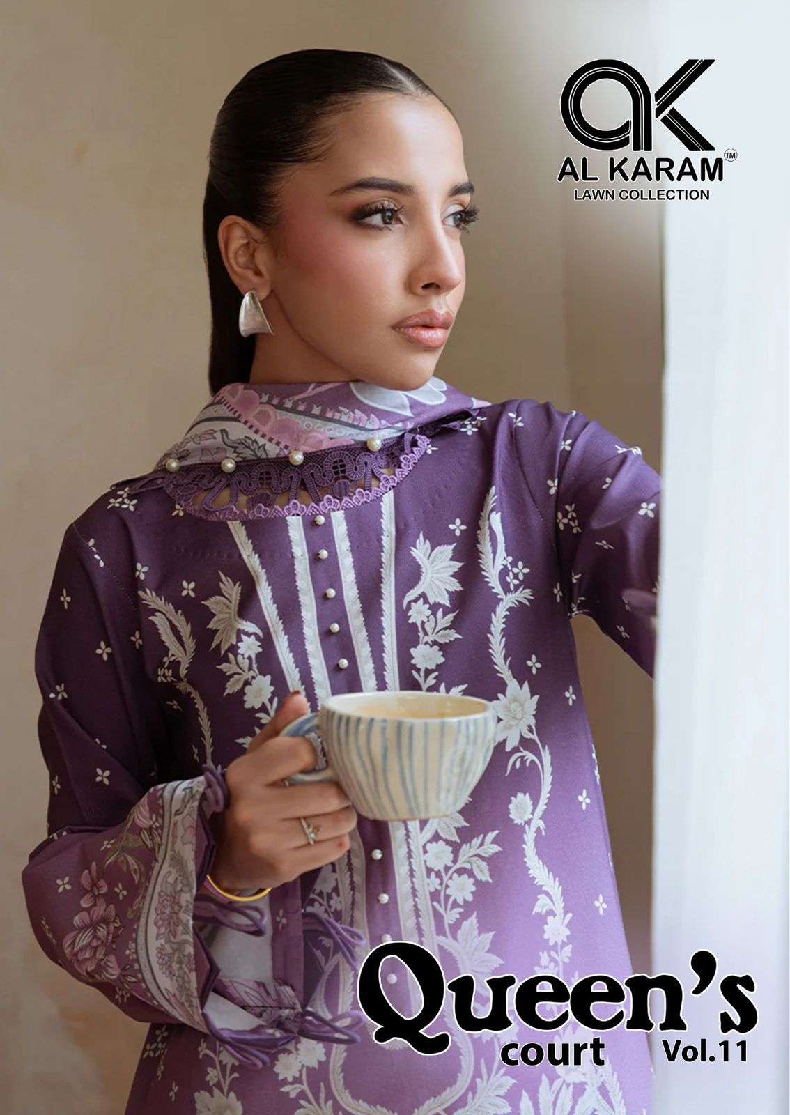 AL KARAM QUEENS COURT VOL 11 CAMBRIC PRINTED PAKISTANI SUIT ...
