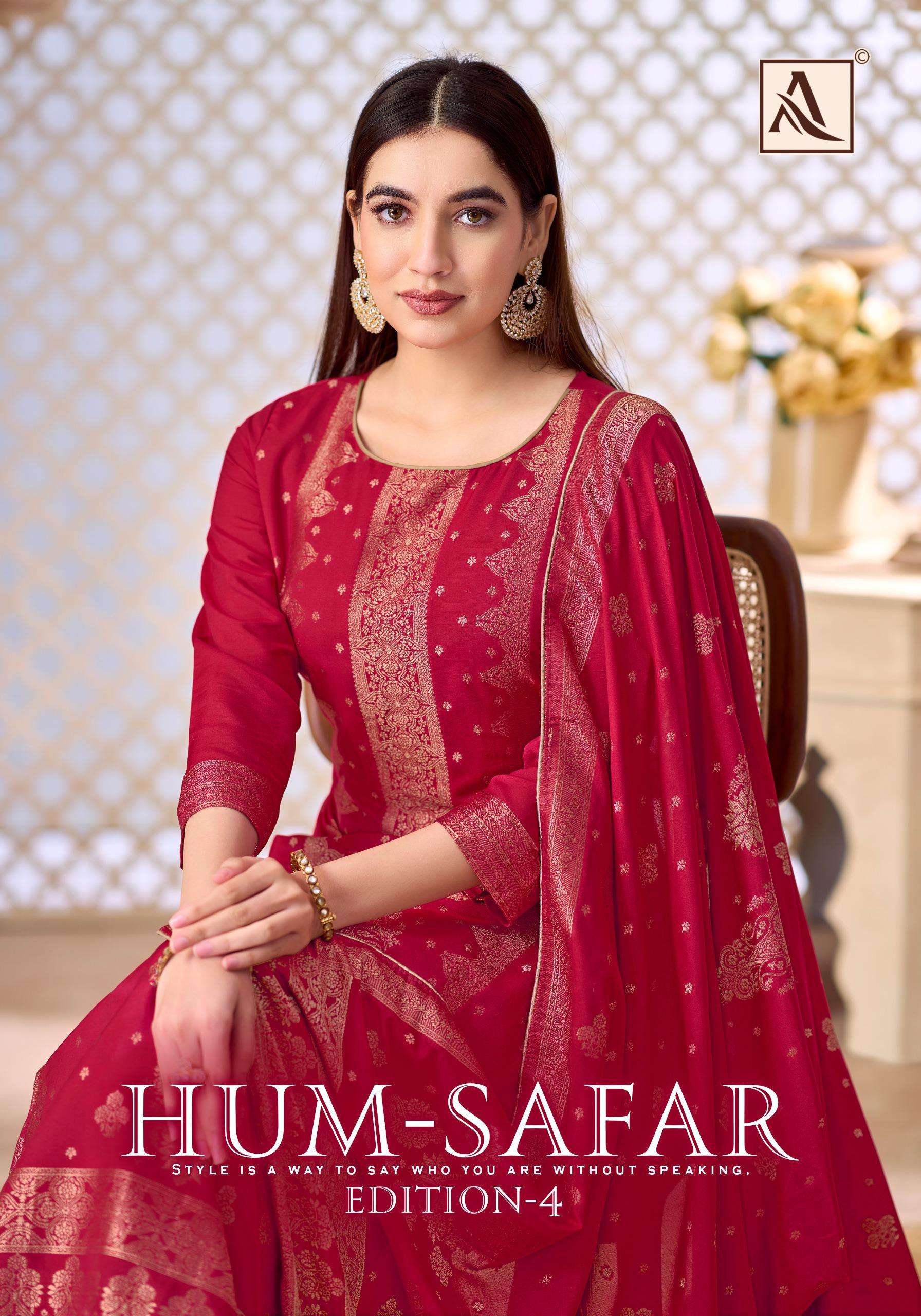 ALOK SUIT HUM SAFAR 4 MUSLIN JACQUARD PRINT SUIT INDIAN VIRA...