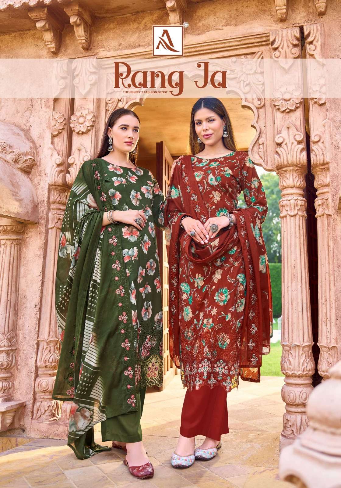 ALOK SUIT RANJA CAMBRIC COTTON PRINT AND WORK TRADITIONAL SU...