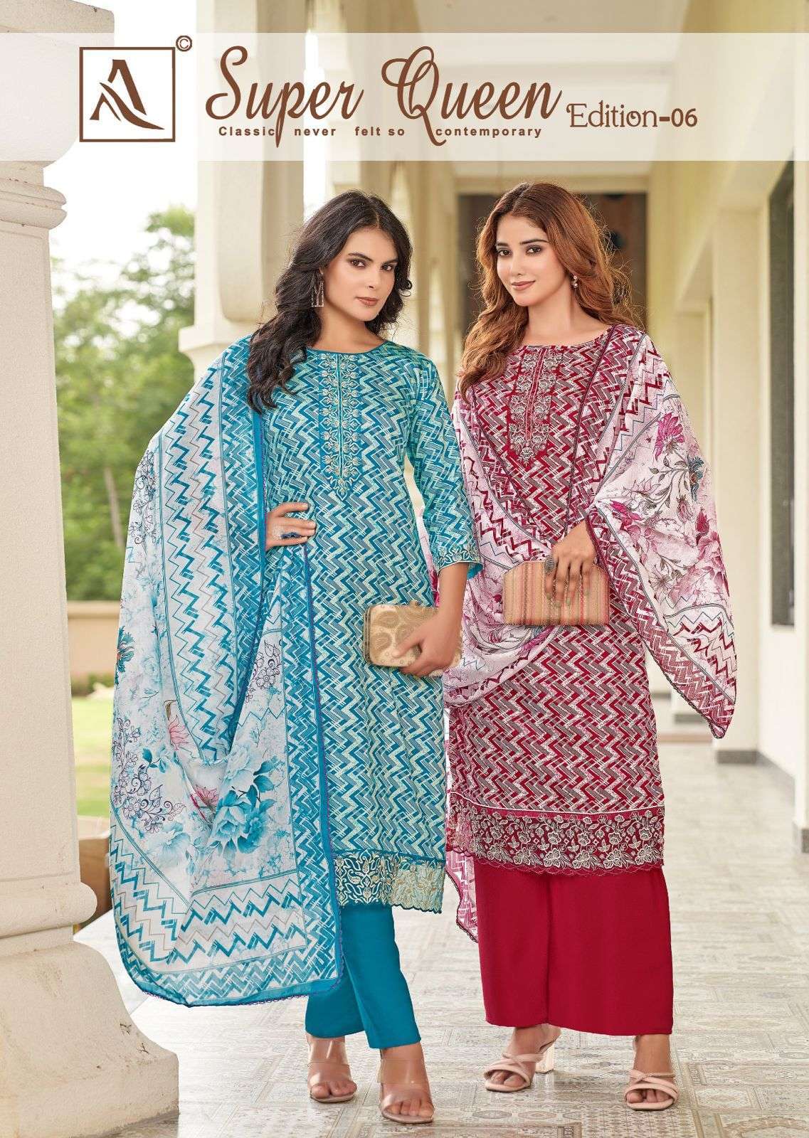 ALOK SUITS SUPER QUEEN EDITION VOL 6 PAKISTANI DRESS MATERIA...
