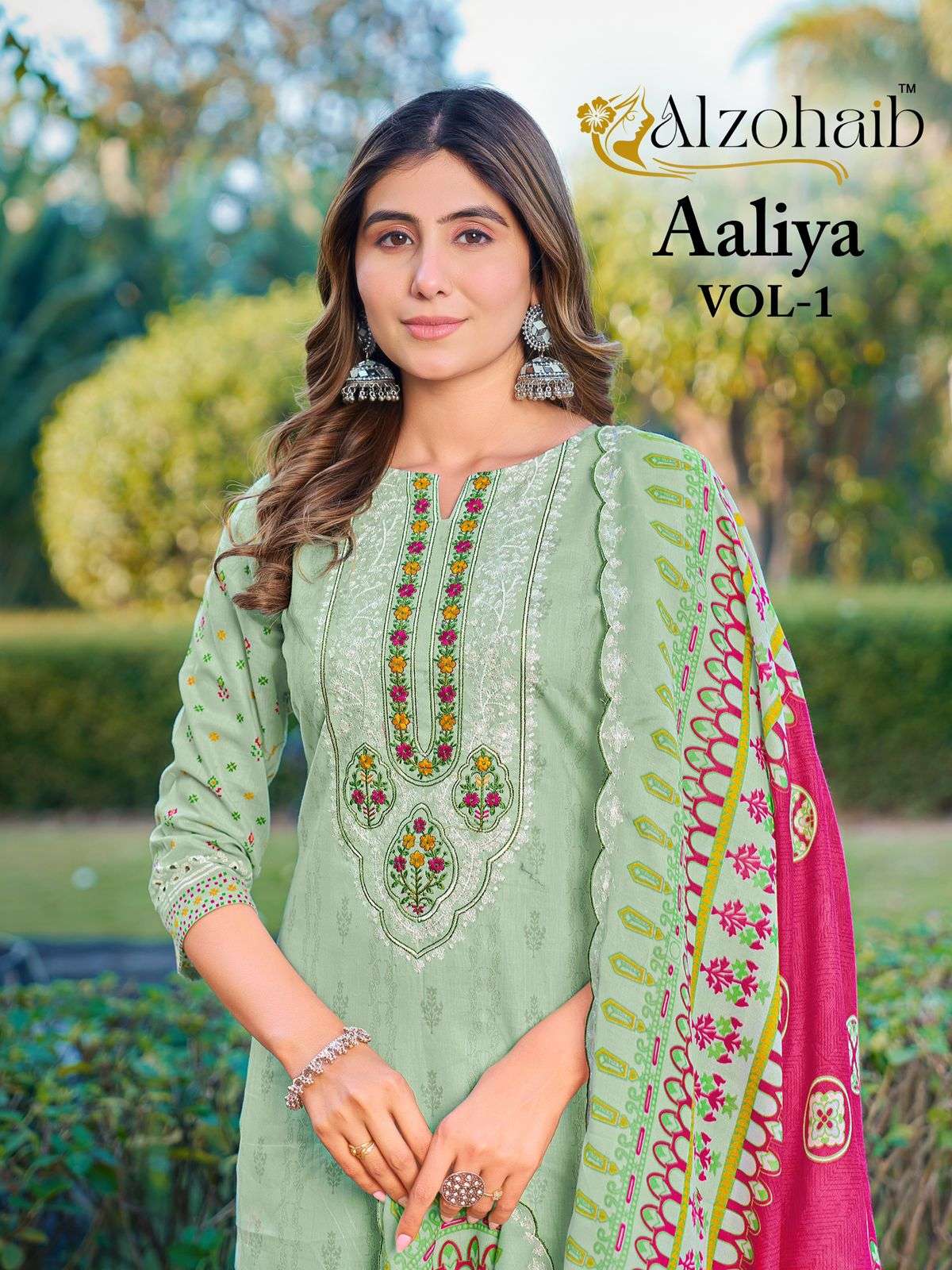 ALZOHAIB AALIYA VOL 1 AZ 1450 TO 1453 LAWN COTTON FLORAL PRI...
