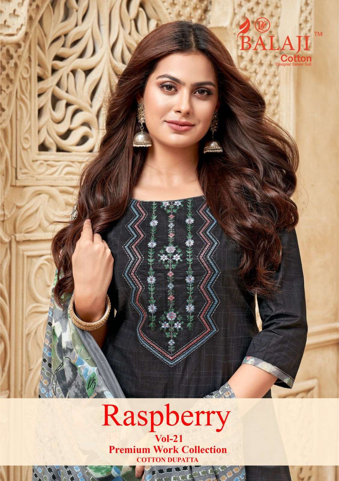 BALAJI COTTON RASPBERRY VOL 21 COTTON PRINTED WITH EMBROIDER...