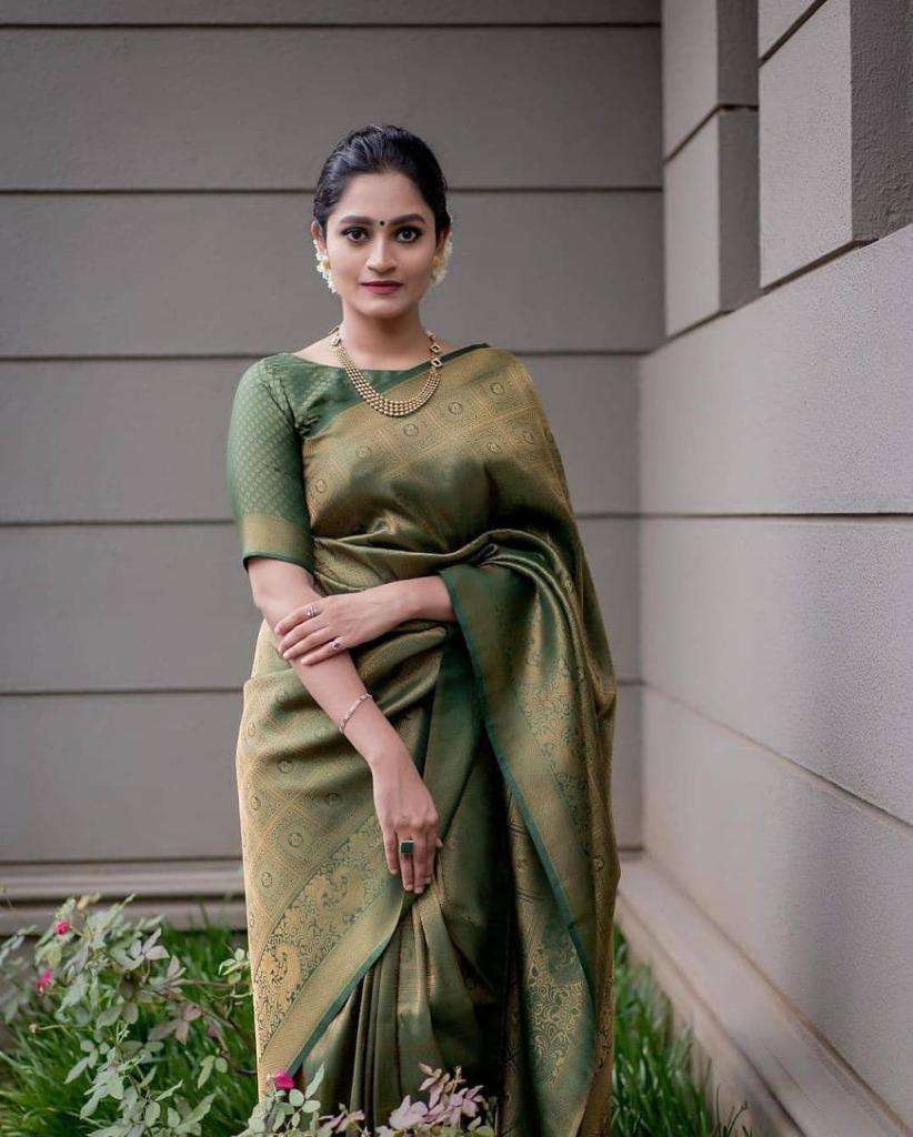 BANARASI SOFT LICHI SILK CLOTH WITH BEAUTIFUL RICH PALLU & J...