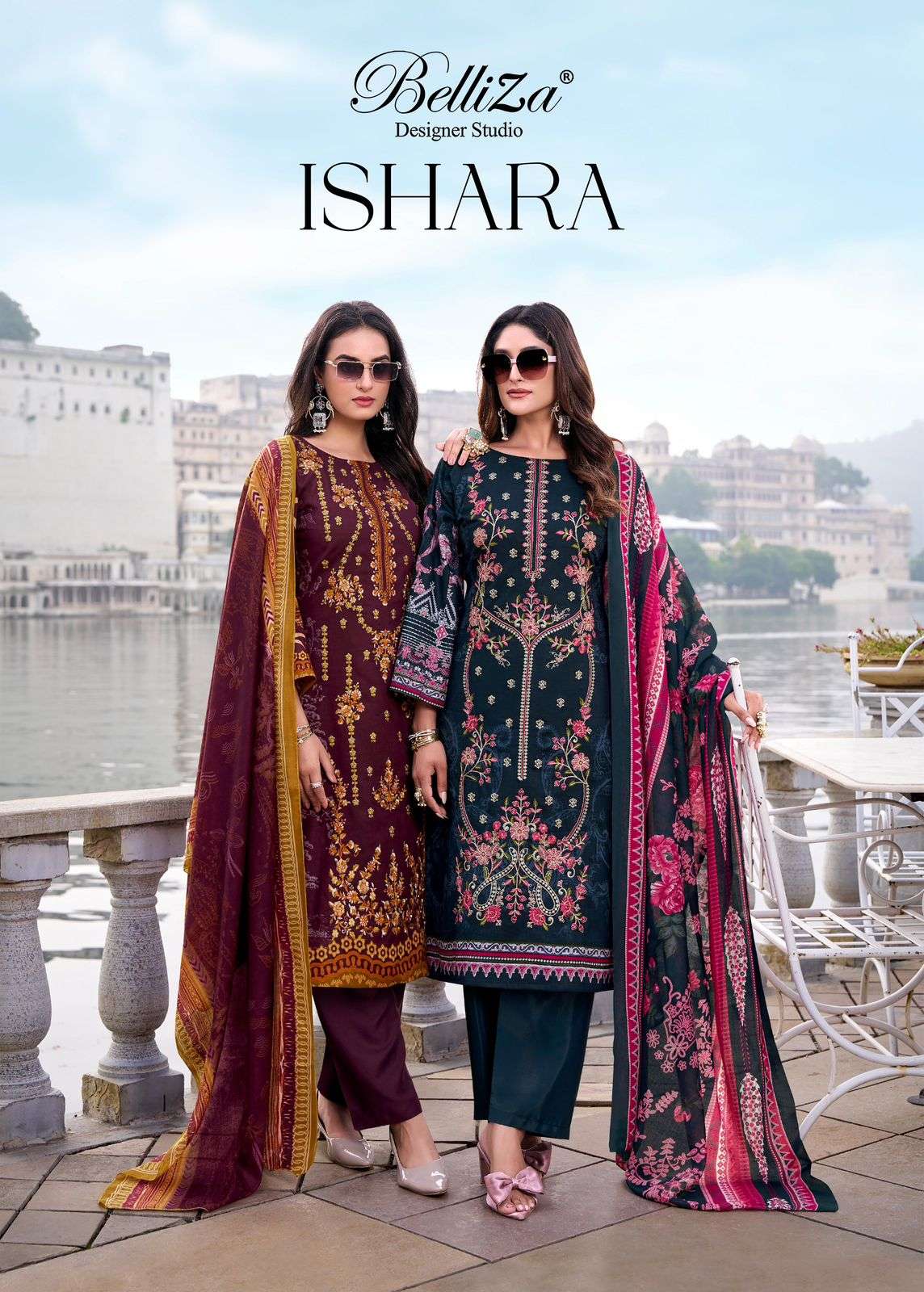 BELLIZA DESIGNER STUDIO ISHARA PURE COTTON FLORAL PRINT SUIT...