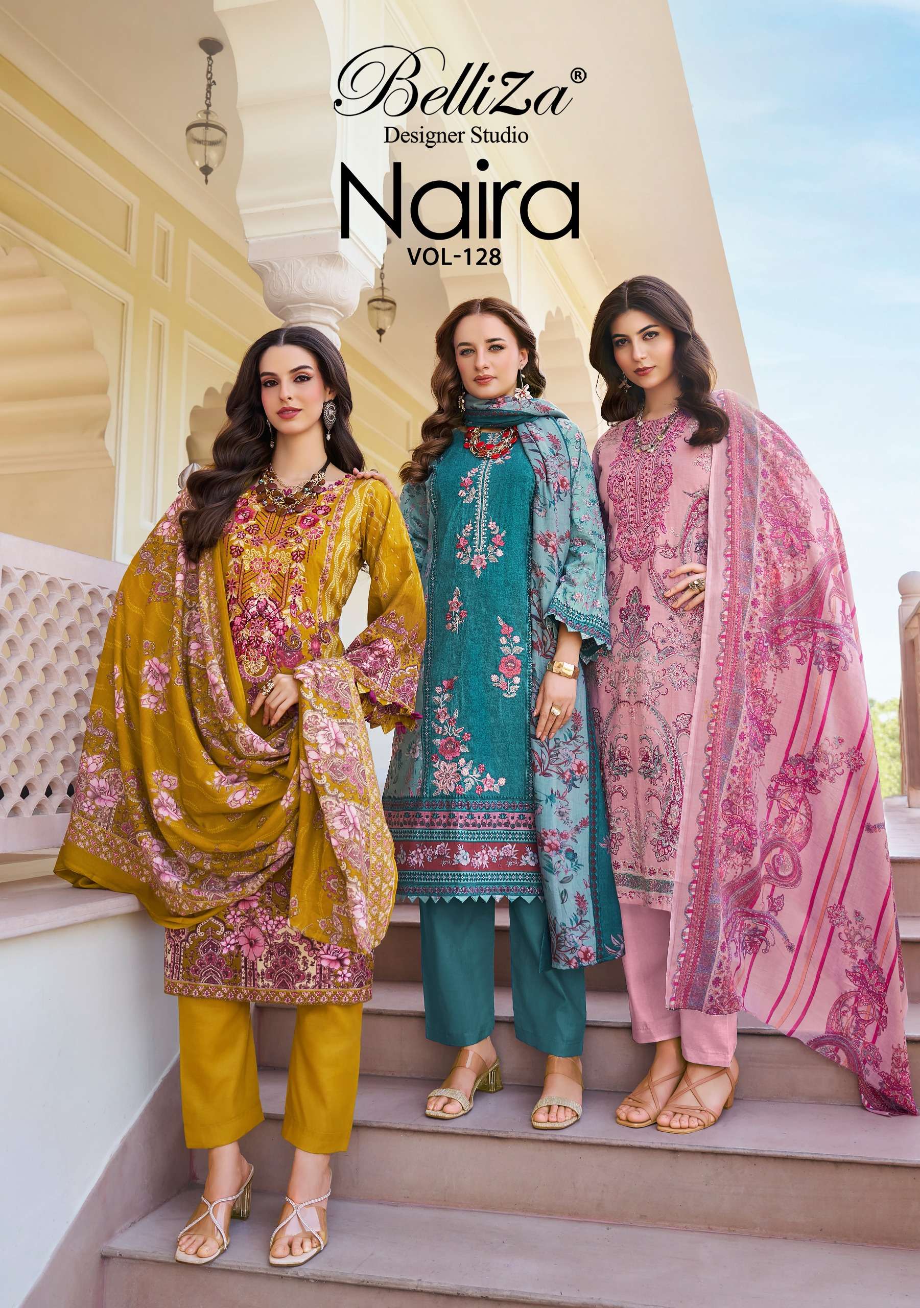 BELLIZA DESIGNER STUDIO NAIRA VOL 128 COTTON DIGITAL WITH EX...