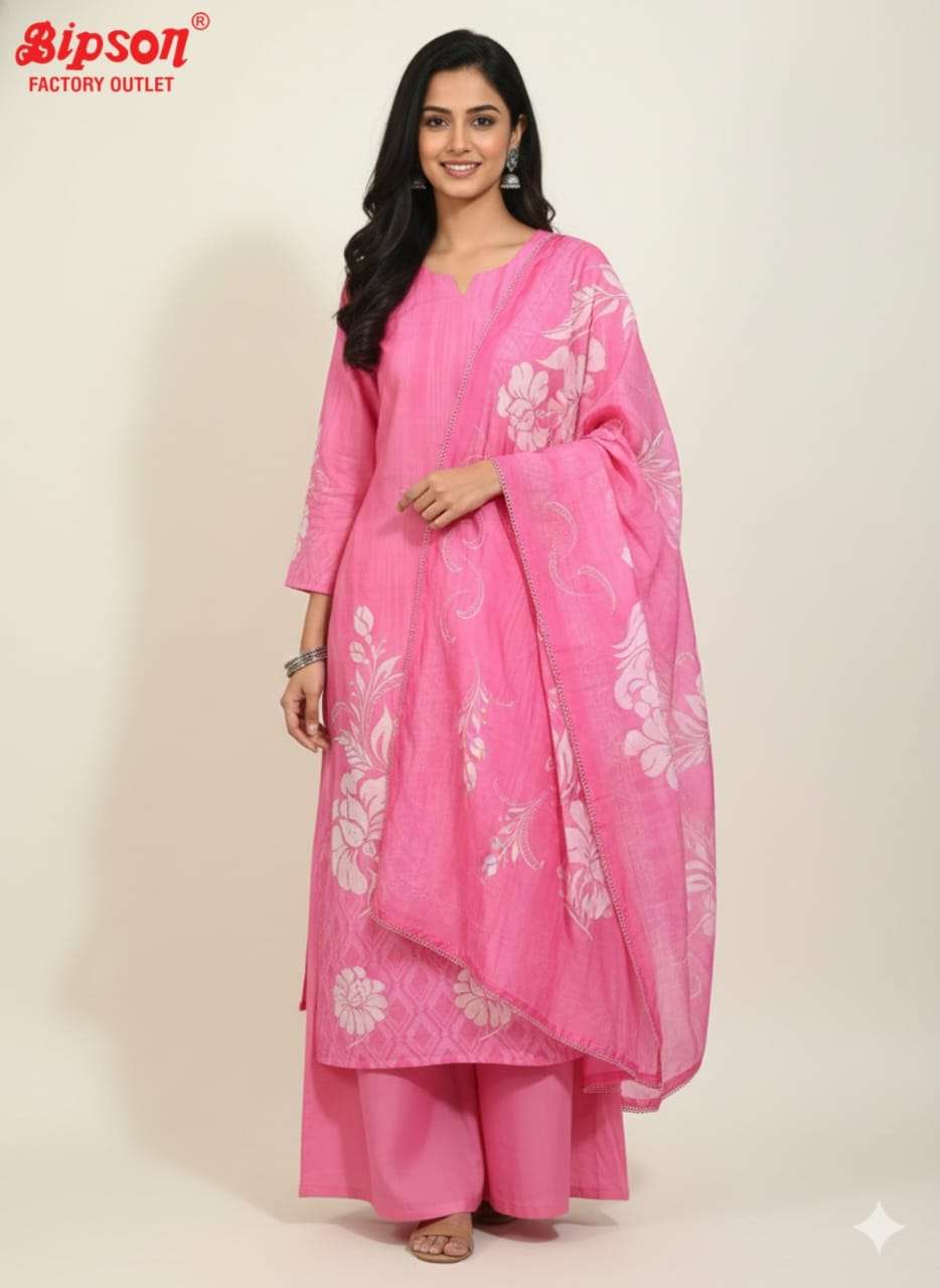 BIPSON READYMADE PREMIUM CHANDERI PRINT TRADITIONAL OUTFIT S...