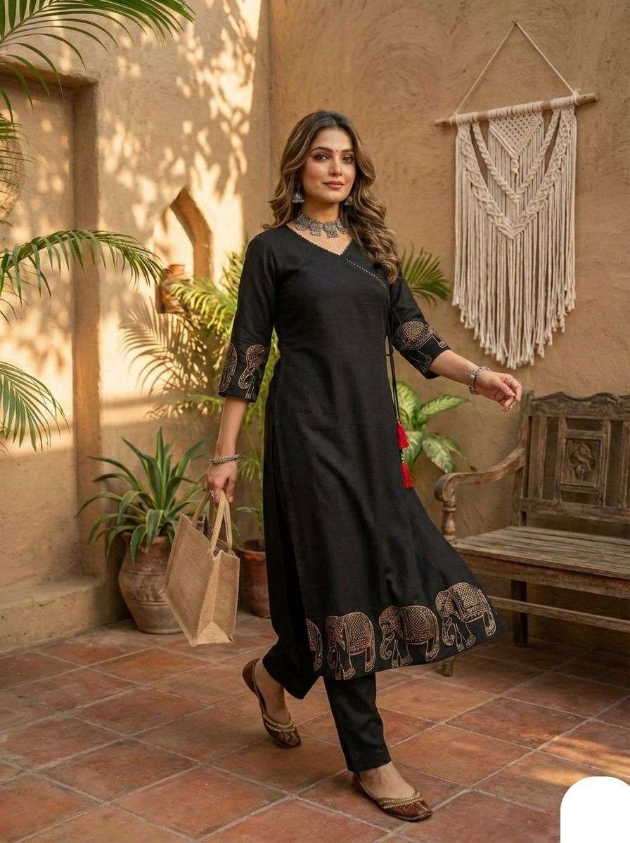 BLACK KURTI PANT FOR WOMEN OFFICE PERFECT WEAR SUPPLIER PRIC...