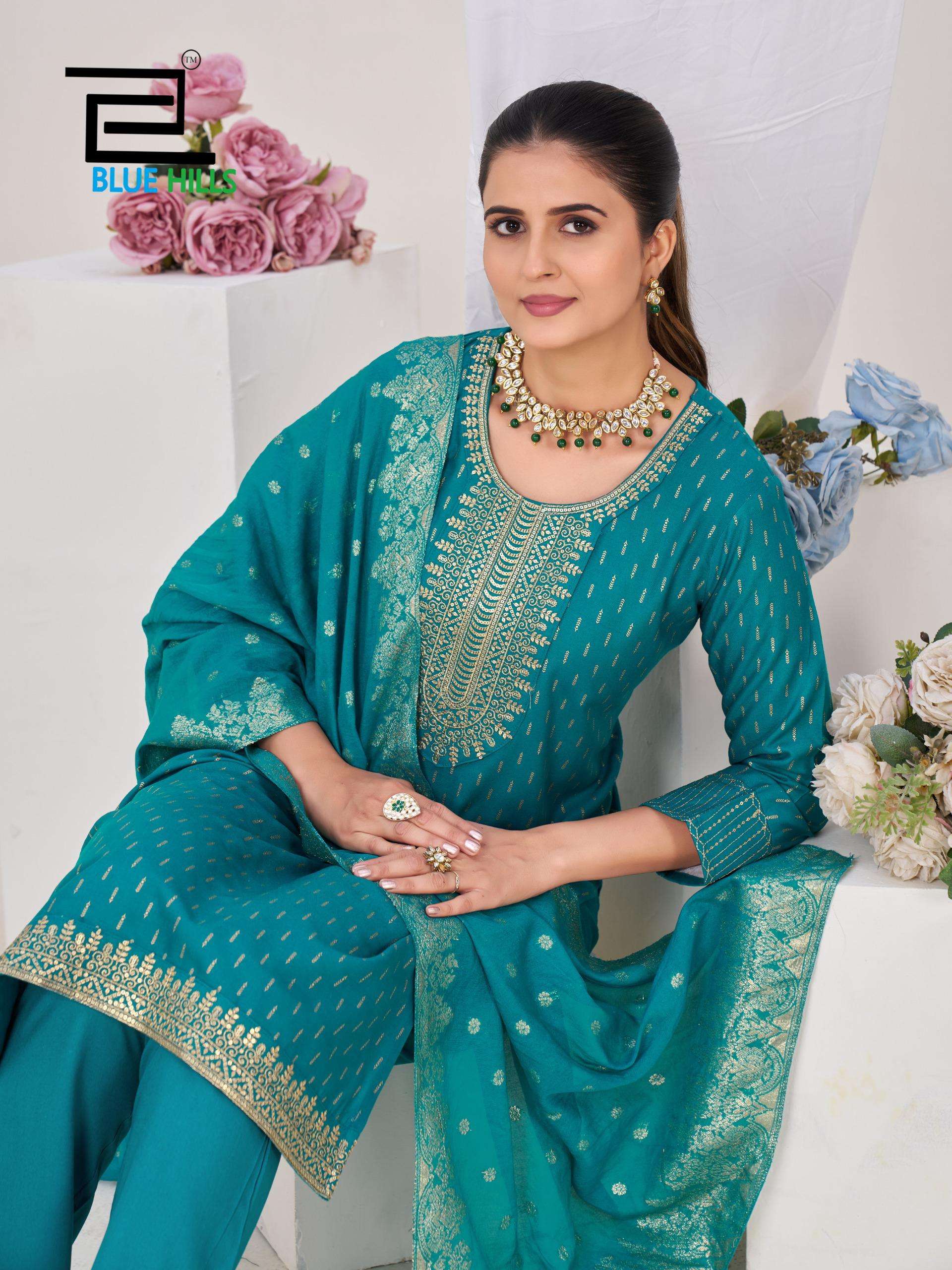 BLUE HILLS AISHA FESTIVAL COLLECTION RAYON BUTI DESIGN SALWA...