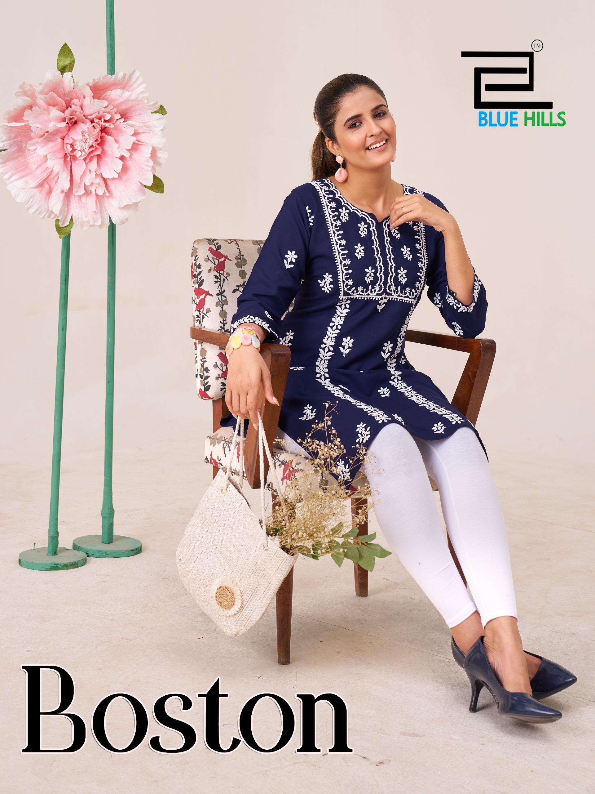 BLUE HILLS BOSTON RAYON  14KG JAIPUR DESIGN KURTI FASHION DA...