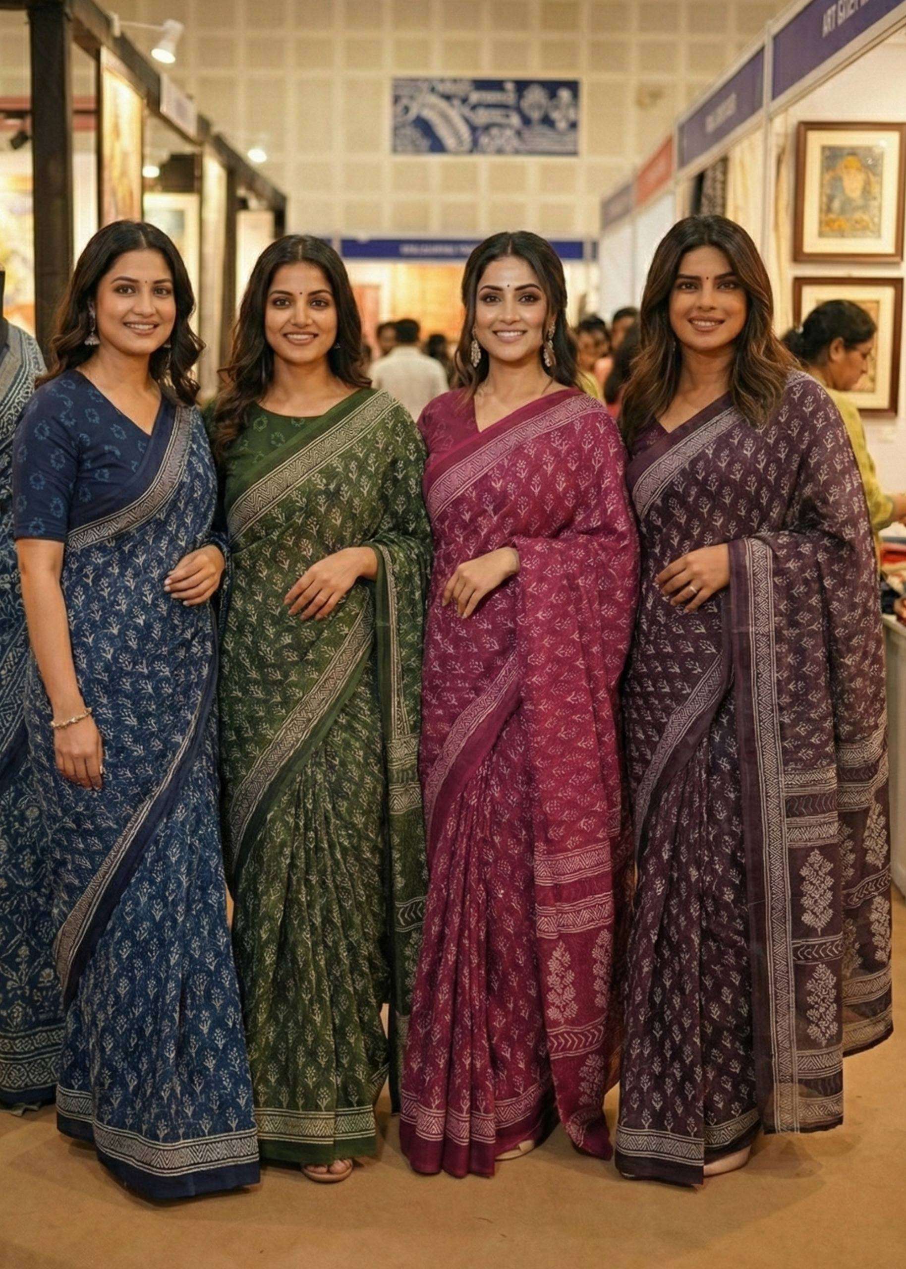 bollywood style latest soft cotton sarees ramp walk 2