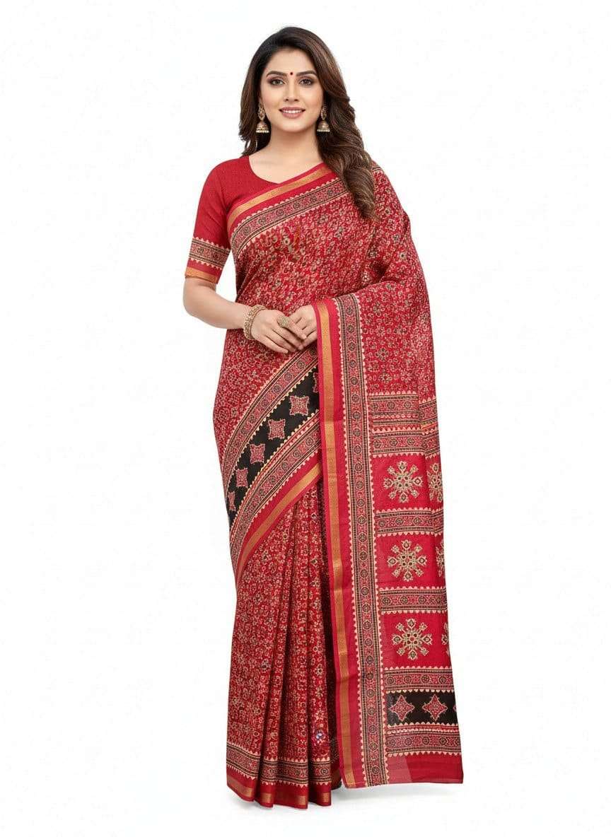 B&R Soft Kashmiri Heritage cotton silk sarees with pen kalam...