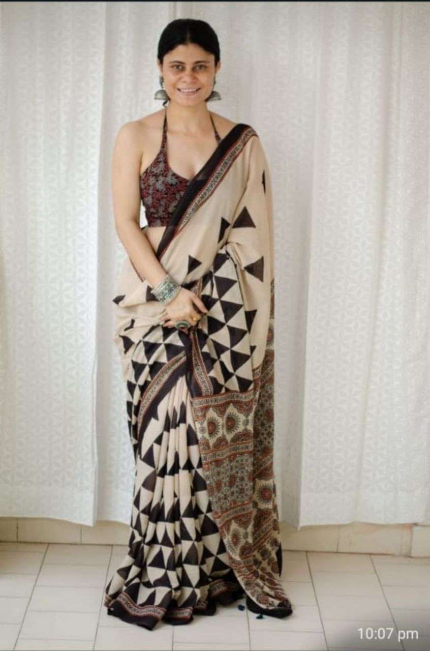  Chanderi Cotton Elegances Draped Fabric Regular Wear Saree ...