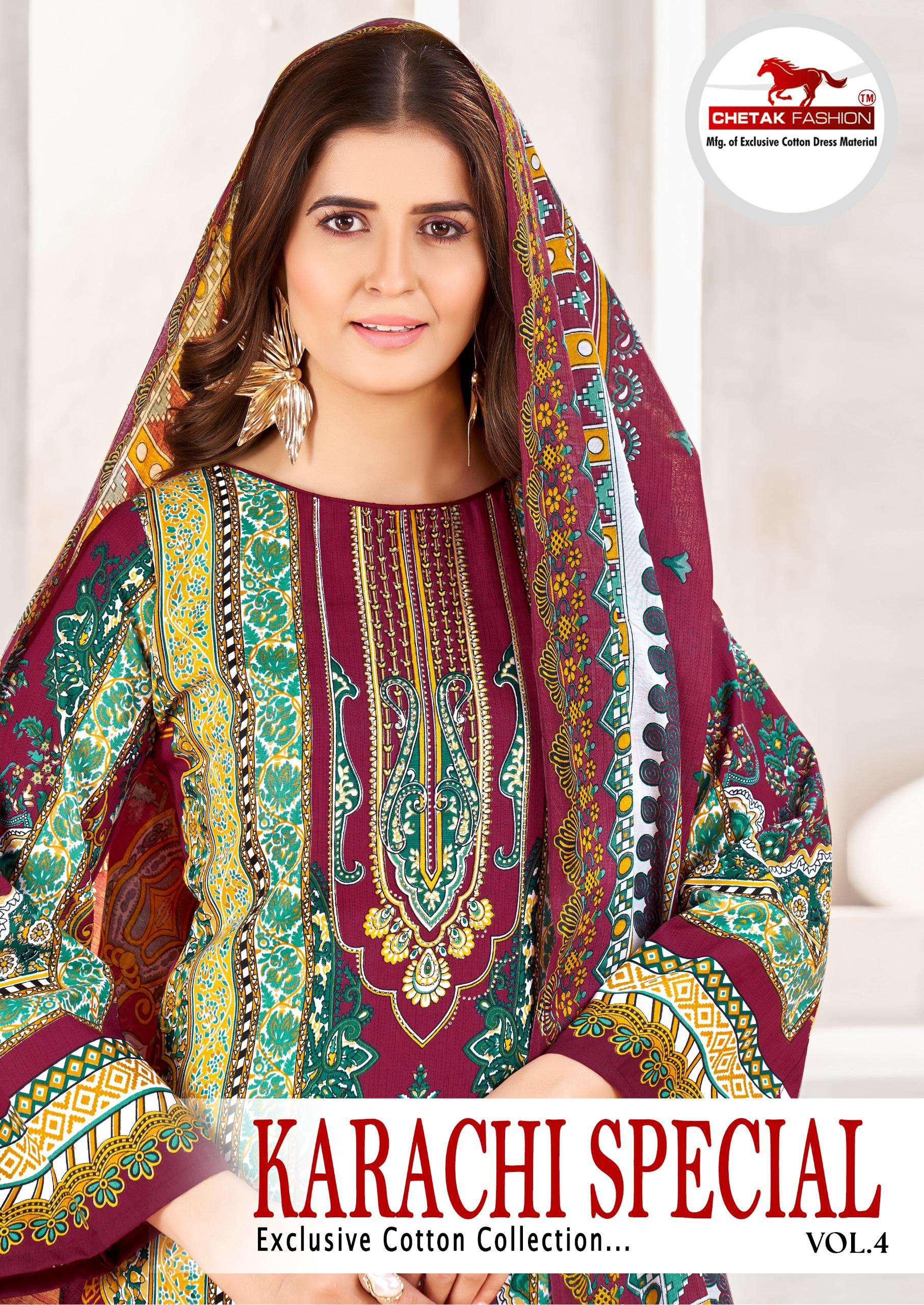 CHETAK FASHION KARACHI SPECIAL VOL 4 COTTON SWAROVSKI DIAMON...