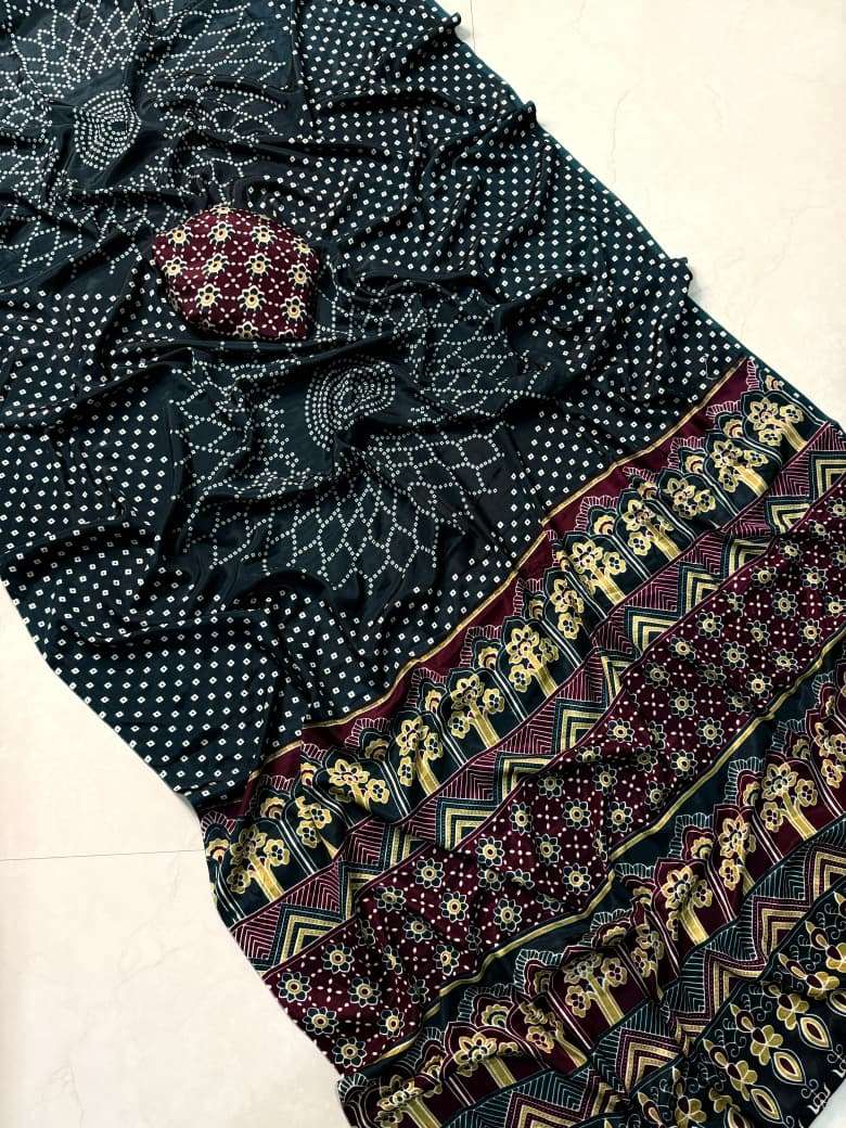 CREAP TOP NEW CREAP AJRAKH SILK SYMPHONY WITH WOVEN DIVINE C...