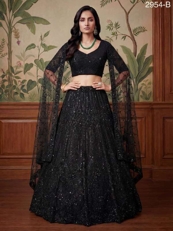 CRYSTAL MOTIF WORK CANCAN HEAVY LEHENGA CHOLI RECEPTION WEAR...