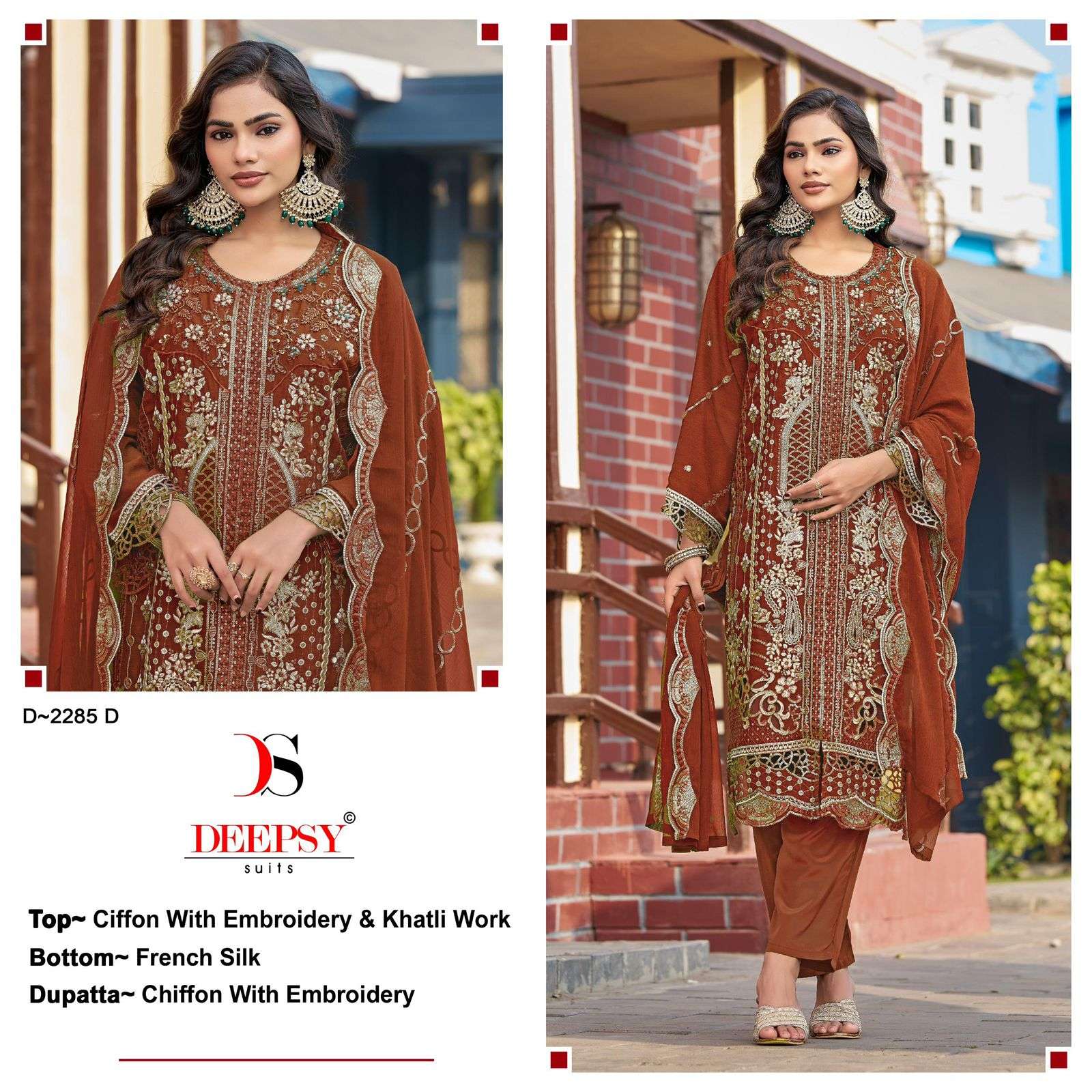 DEEPSY SUITS 2285 CHIFFON CUT WORK EMBROIDERY SUIT FOR WOMEN...