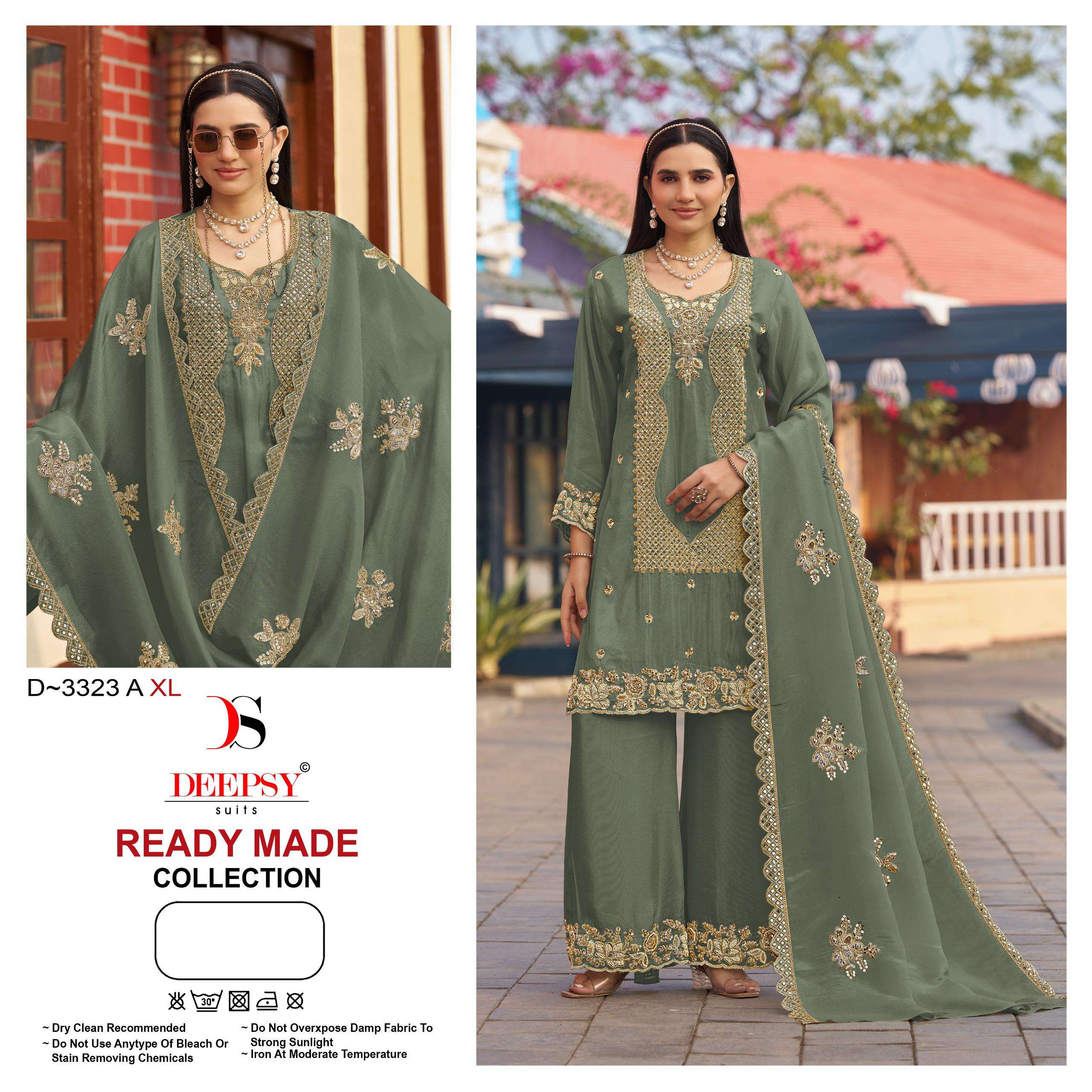 DEEPSY SUITS 3323 READY TO WEAR COLLECTION HEAVY WORK PALAZZ...