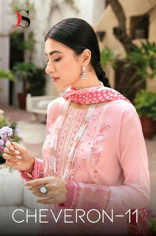 DEEPSY SUITS CHEVRON VOL 11 PAKISTANI COTTON SELF WORK DRESS...