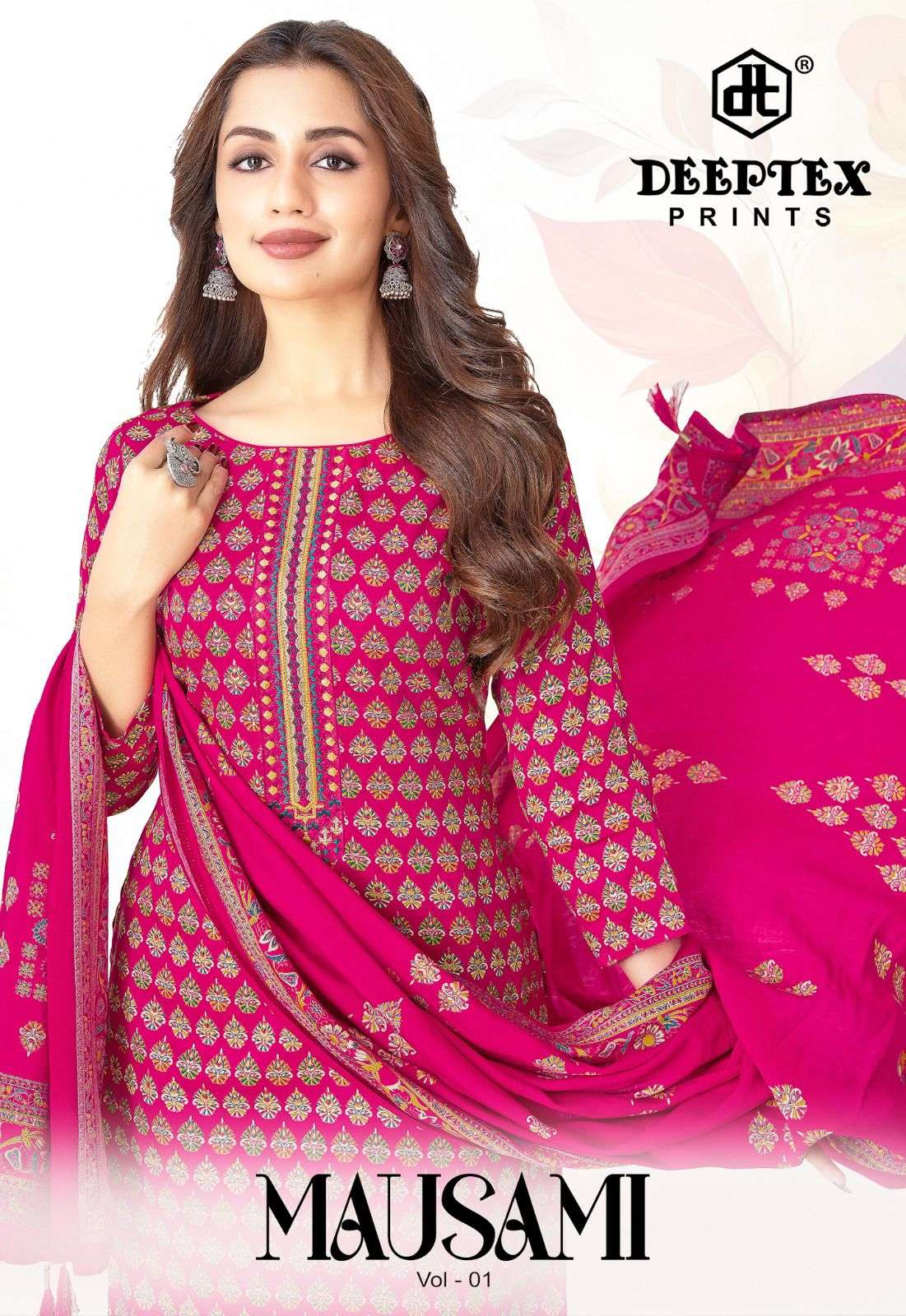 DEEPTEX PRINTS MAUSAMI VOL 1 JAM SATIN WITH DISCHARGE FOIL P...