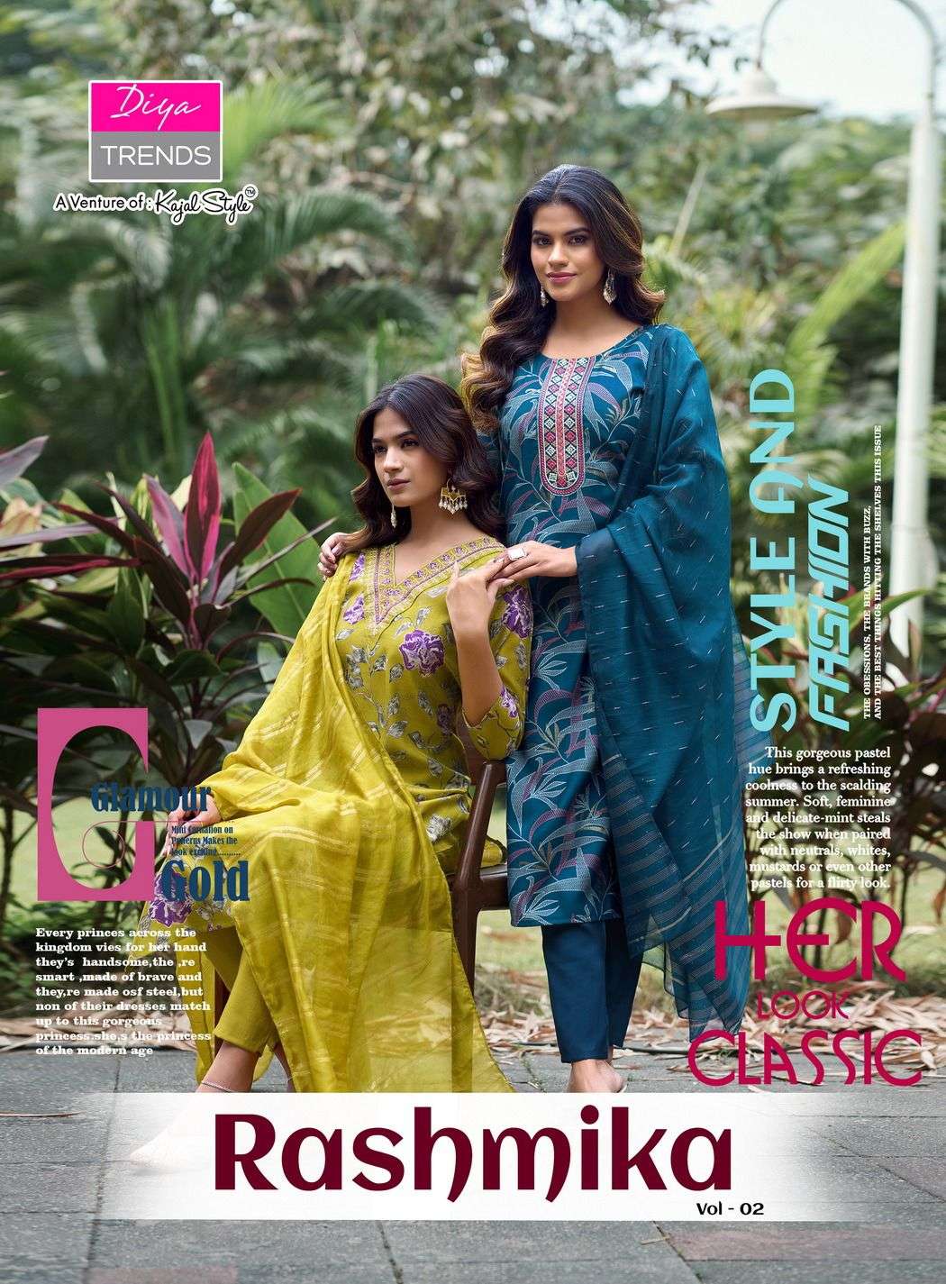 DIYA TRENDS RASHMIKA VOL 2 STRAIGHT VERTICAN PRINT STITCH SA...