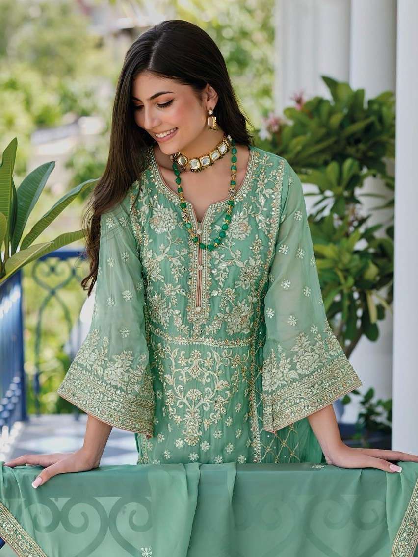 EBA ANAYA SOFY ORGANZA HEAVY WORK MATERIAL SUIT FOR WOMEN SU...