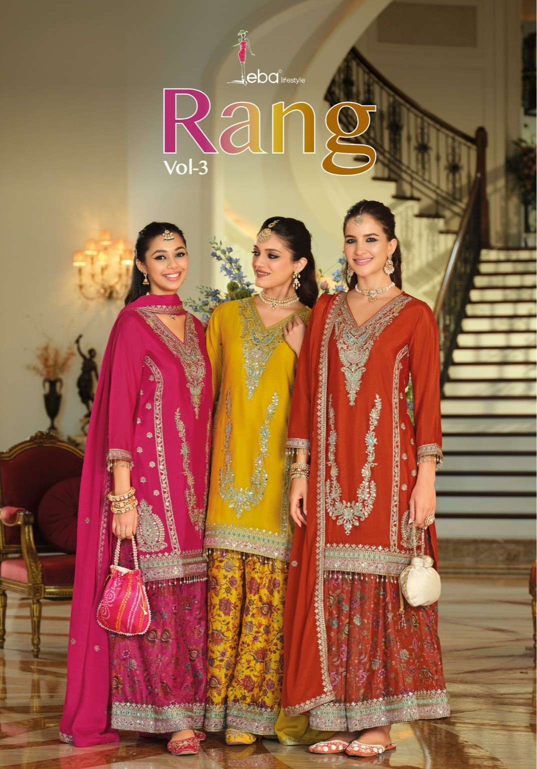 EBA LIFESTYLE RANG VOL 2 CHINON HEAVY EMBROIDERY SHARARA SUI...