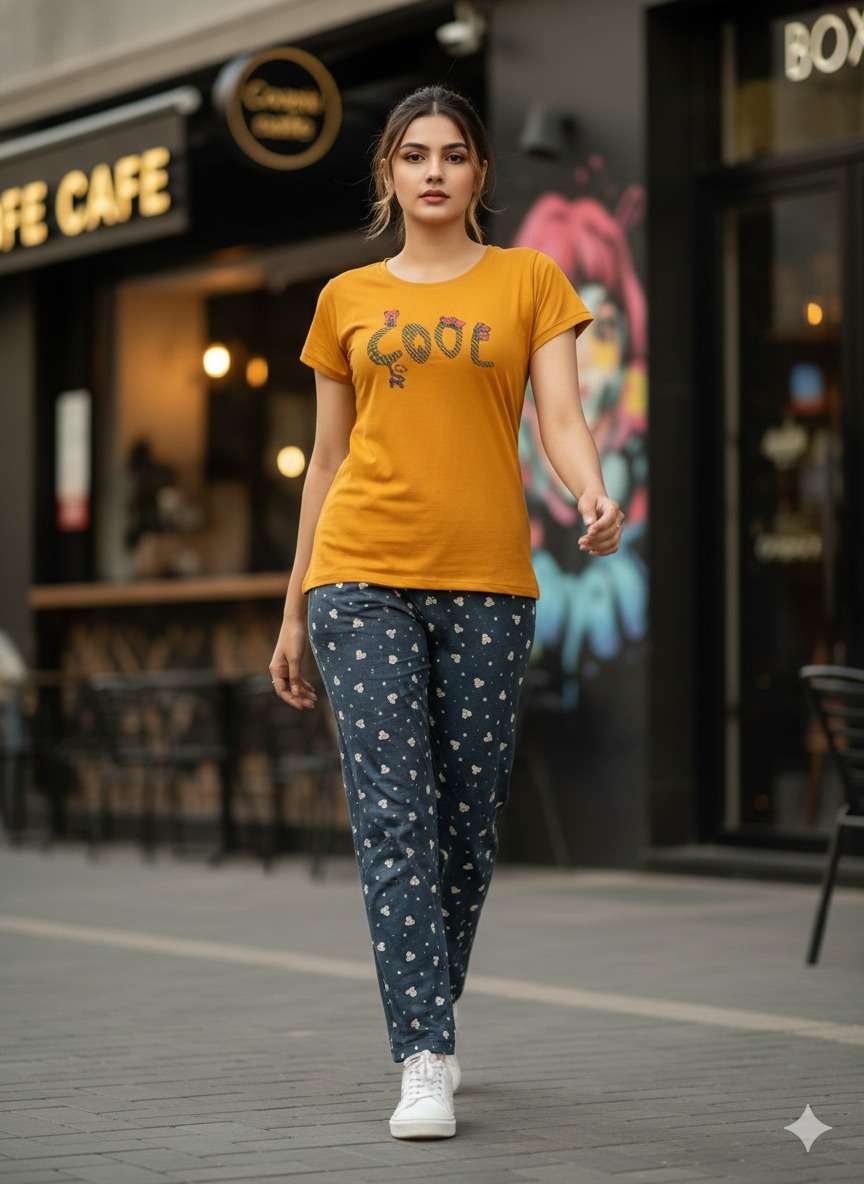 FABZOO NIGHT WEAR SUMMER BEST WOMEN TSHIRT PANT COLLECTION S...