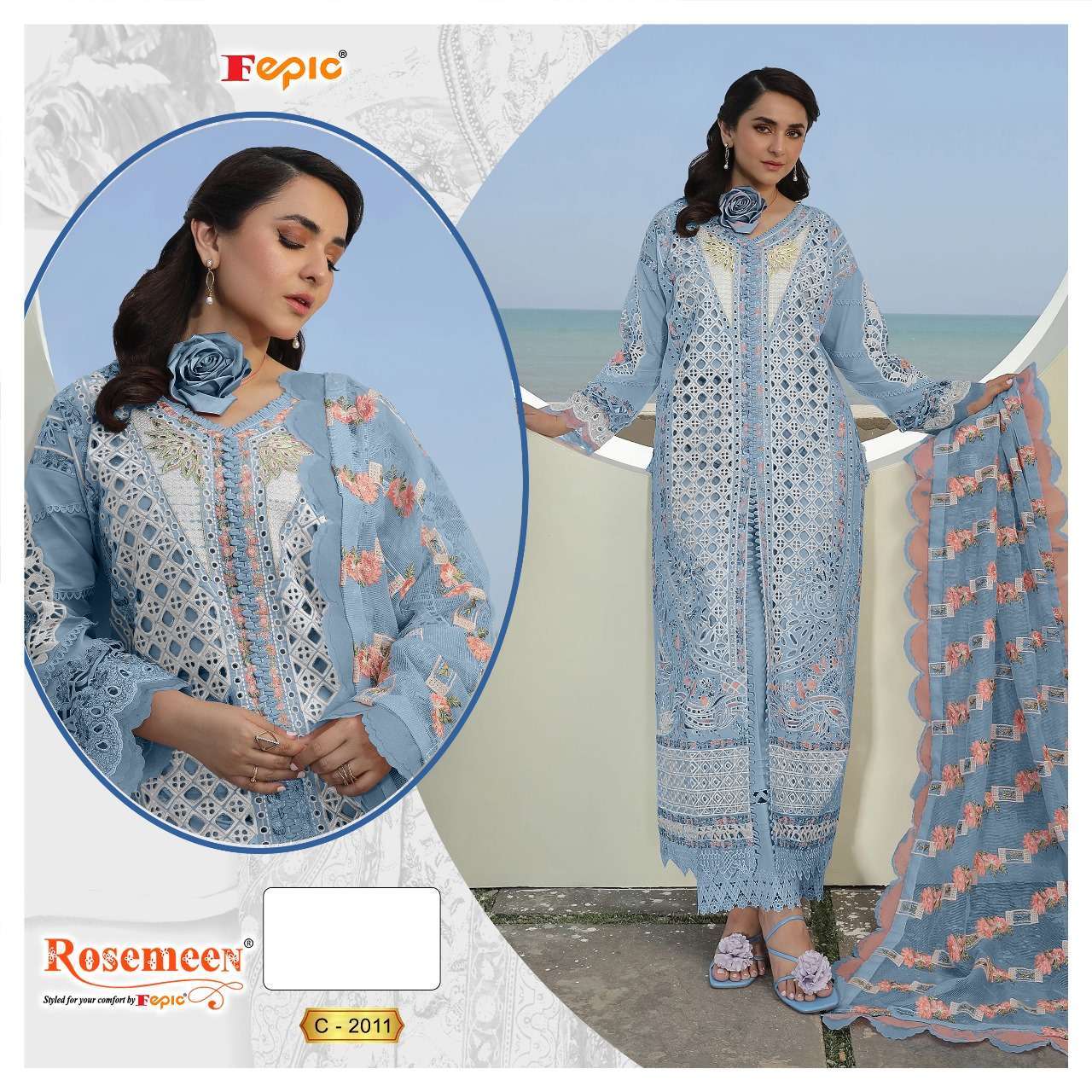 FEPIC ROSEMEEN C 2011 TOP PAKISTANI BRAND DESIGNER SUIT COLL...