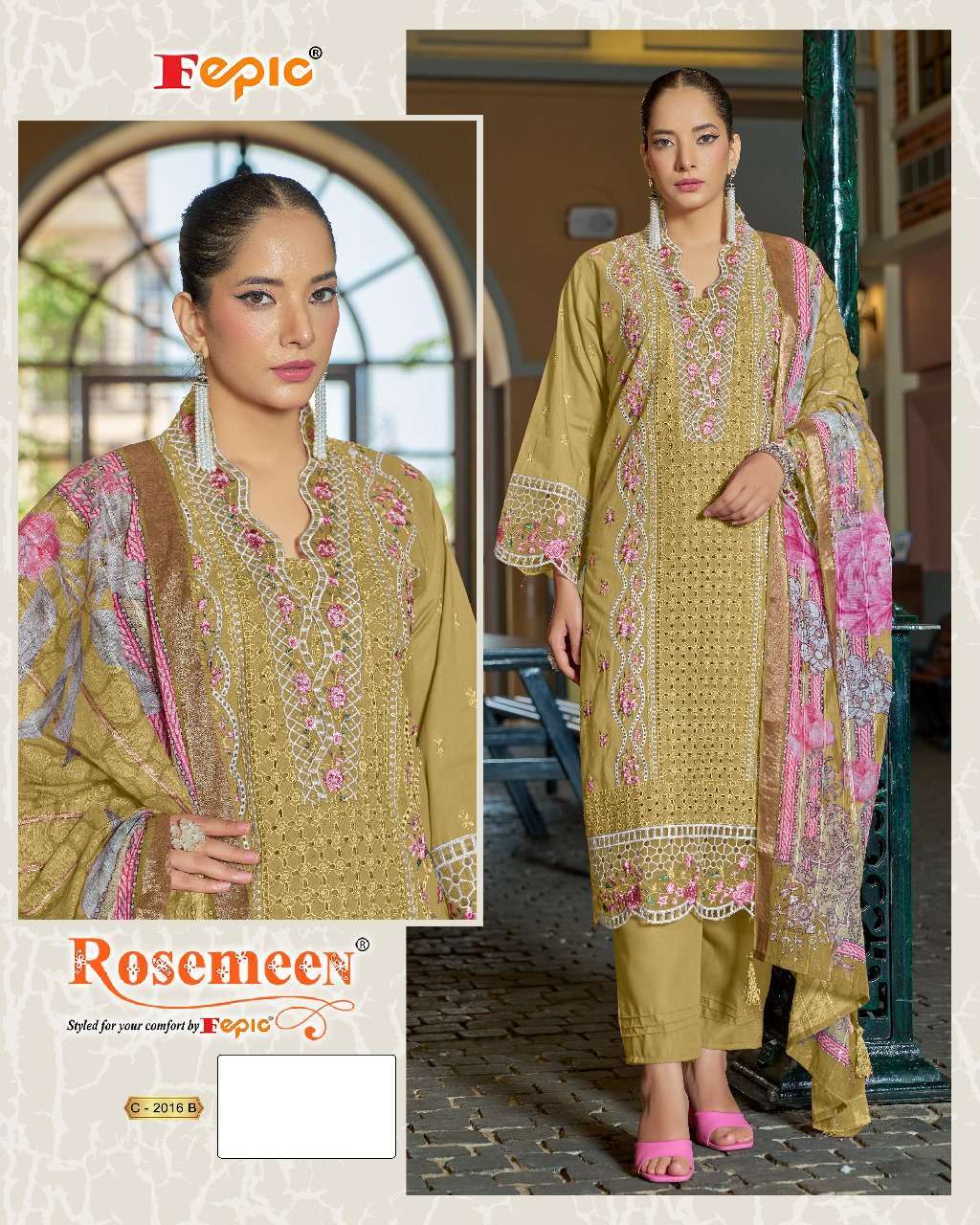 FEPIC ROSEMEEN C 2016 PAKISTANI CAMBRIC WORK DRESS MATERIAL ...
