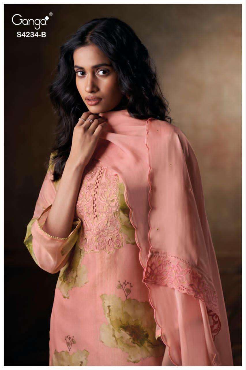 Ganga Fashion Janelle 4234 Pure Bemberg Silk Salwar Suit Cat...