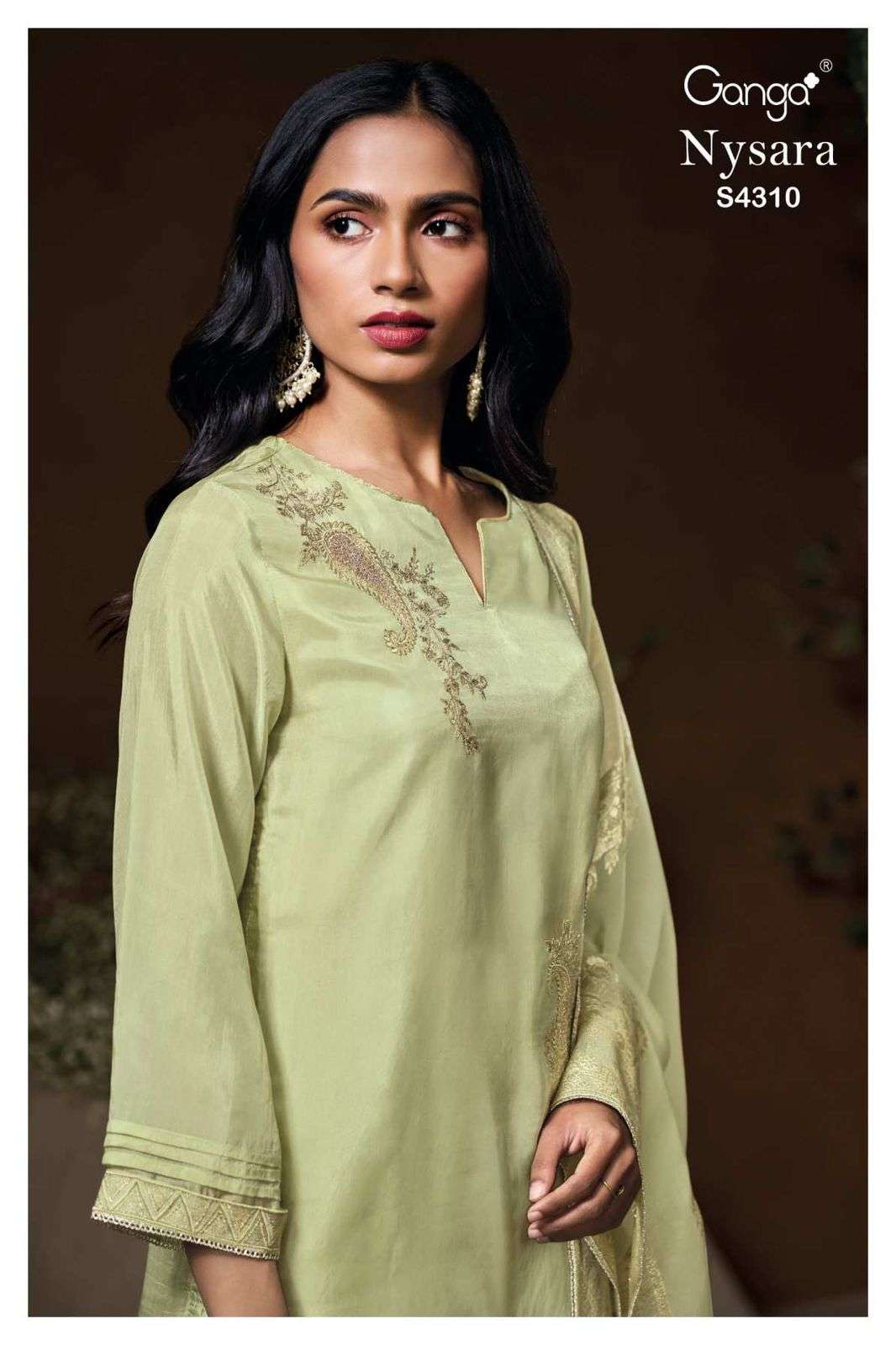 GANGA NYSARA 4310 BEMBERG HABUTAI SILK SOLID COLOR LADIES SU...