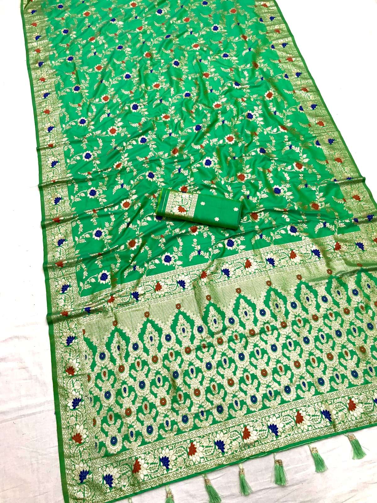 GANGA Soft Soft Banarasi silk Meenakari touchup design Festi...