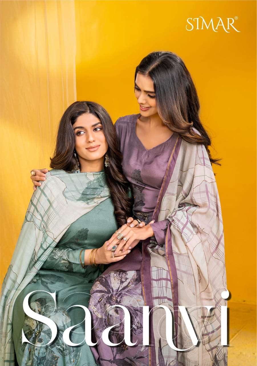GLOSSY SAANVI SILK QUALITY FLOWER PATTERN 3 PIECE SUIT LADIE...