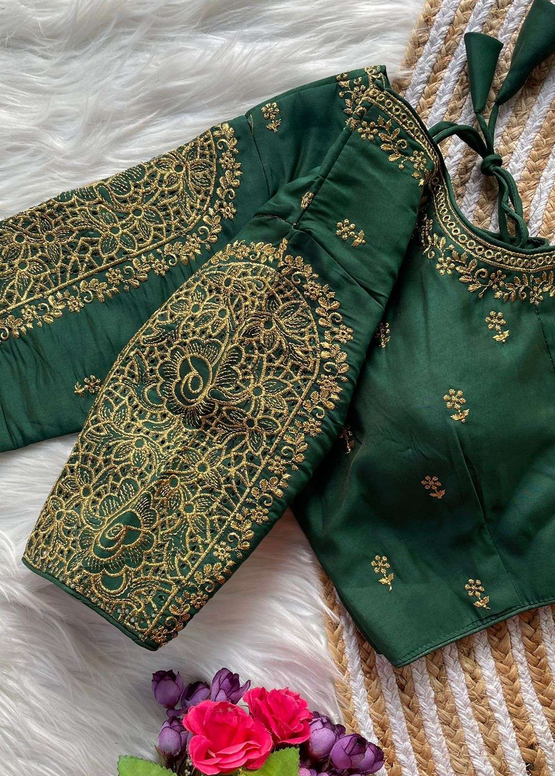 GULABO BOUTIQUE QUALITY JARI AND THREAD WORK HANDWORK BLOUSE...