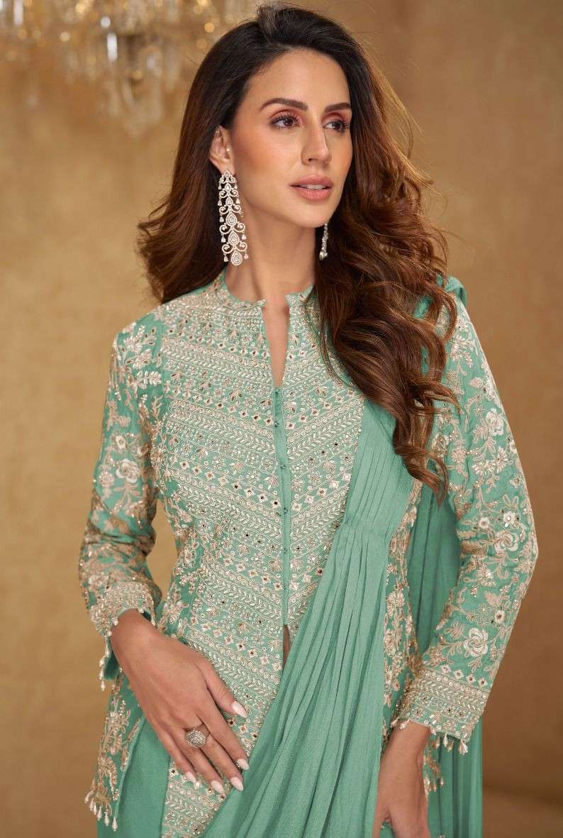 GULKAYRA DESIGNER MIRZA REAL EMBROIDERY WESTERN SAREE TYPE R...