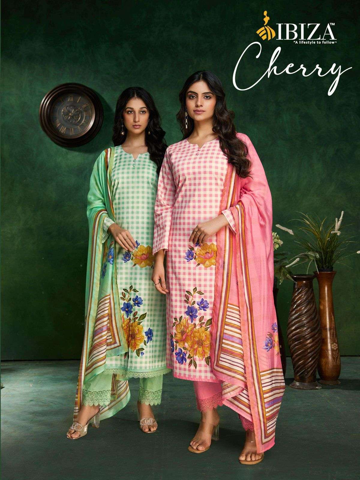 IBIZA CHERRY RUBIA PURE LAWN COTTON MATERIAL SUIT FOR LADIES...