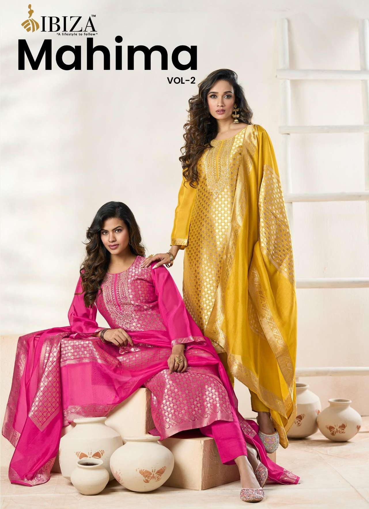 IBIZA MAHIMA VOL 2 BANGLORY SILK JACQUARD PRINT SUIT COLLECT...