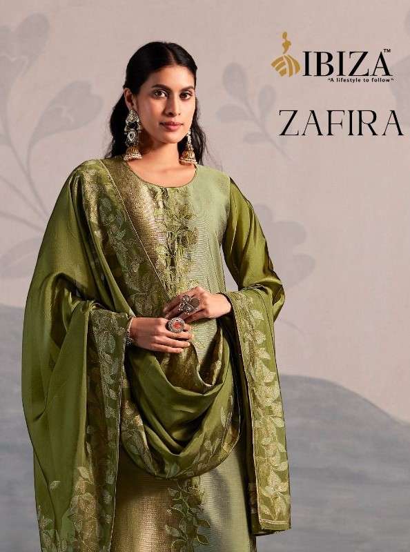 IBIZA ZAFIRA BANGLORY SILK JACQUARD FLORAL PATTERN SUIT TRAD...