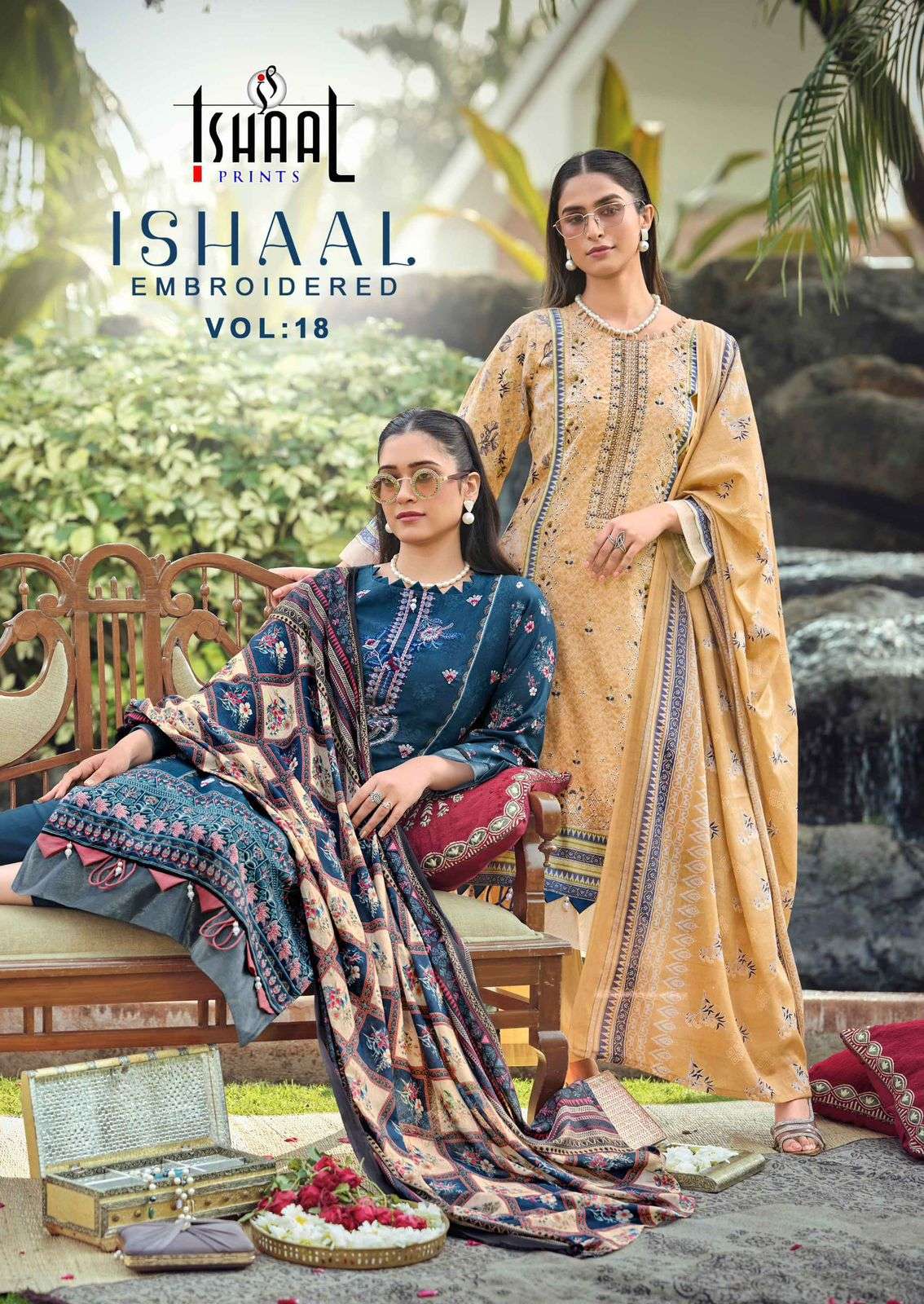 ISHAAL PRINTS ISHAAL EMBROIDERED VOL 18 BEAUTIFUL EMBROIDERY...